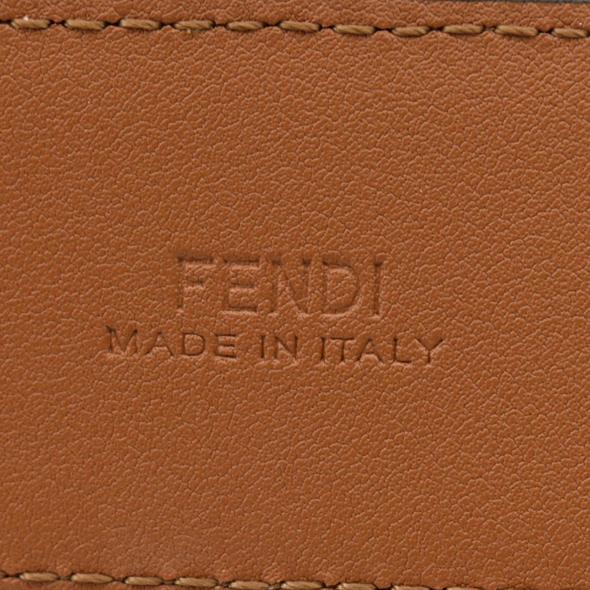 FENDI FF Leather Waist Belt Tan Size 85/34 - Image 7