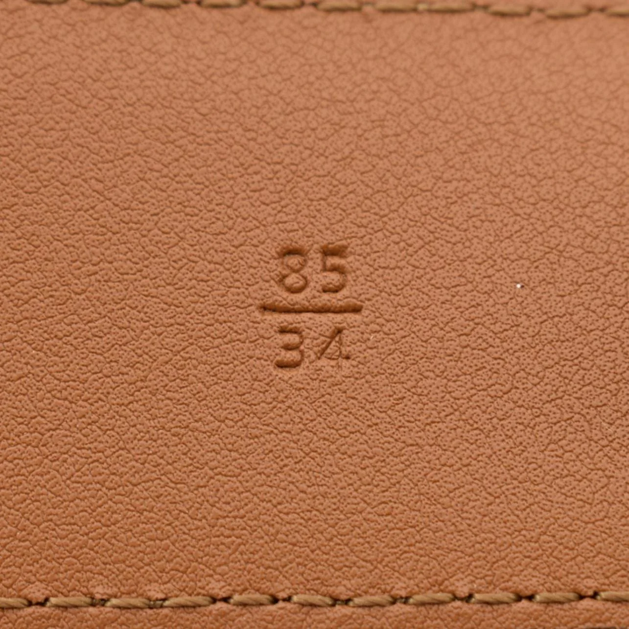 FENDI FF Leather Waist Belt Tan Size 85/34 - Image 9
