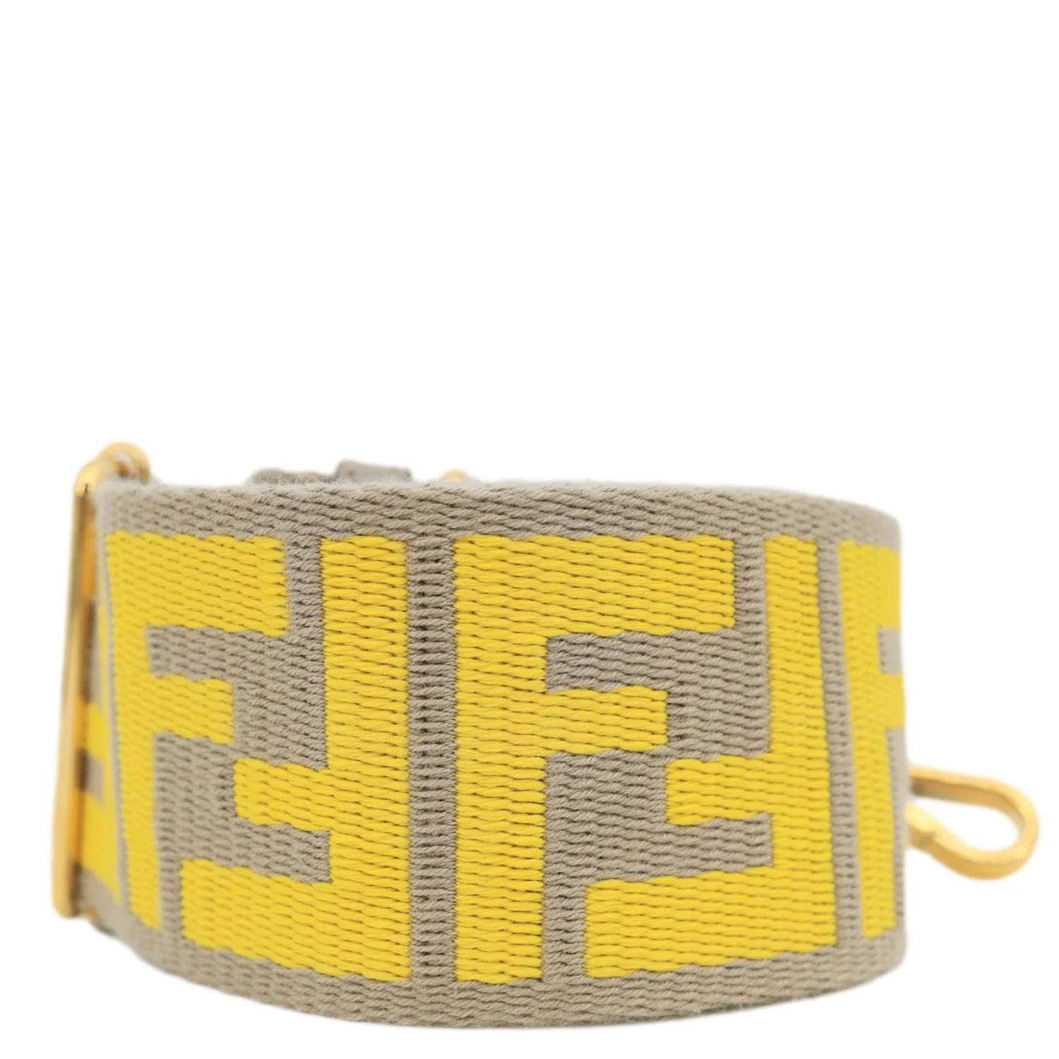 FENDI Strap You FF Canvas Shoulder Strap Yellow - Image 4