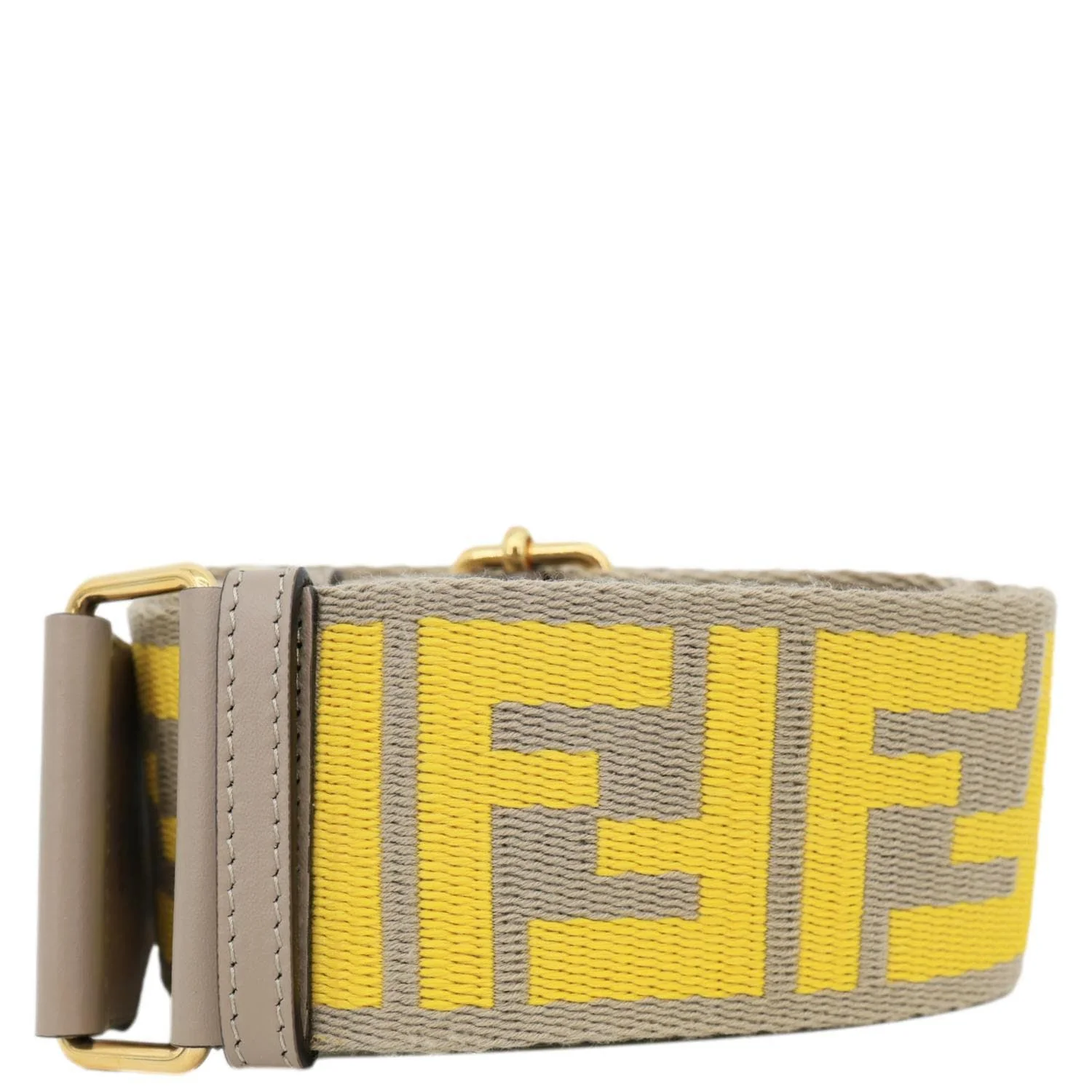FENDI Strap You FF Canvas Shoulder Strap Yellow - Image 6