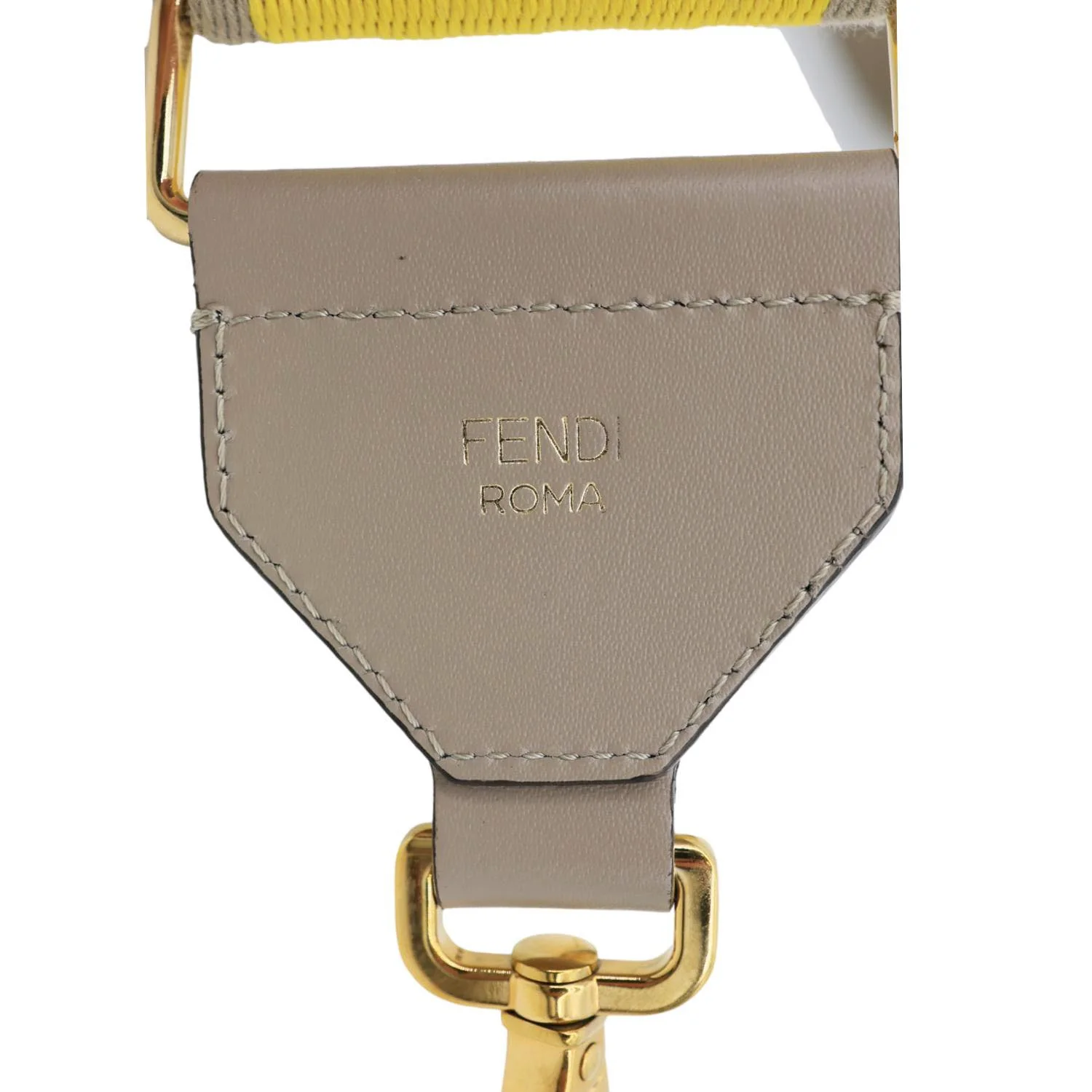 FENDI Strap You FF Canvas Shoulder Strap Yellow - Image 8