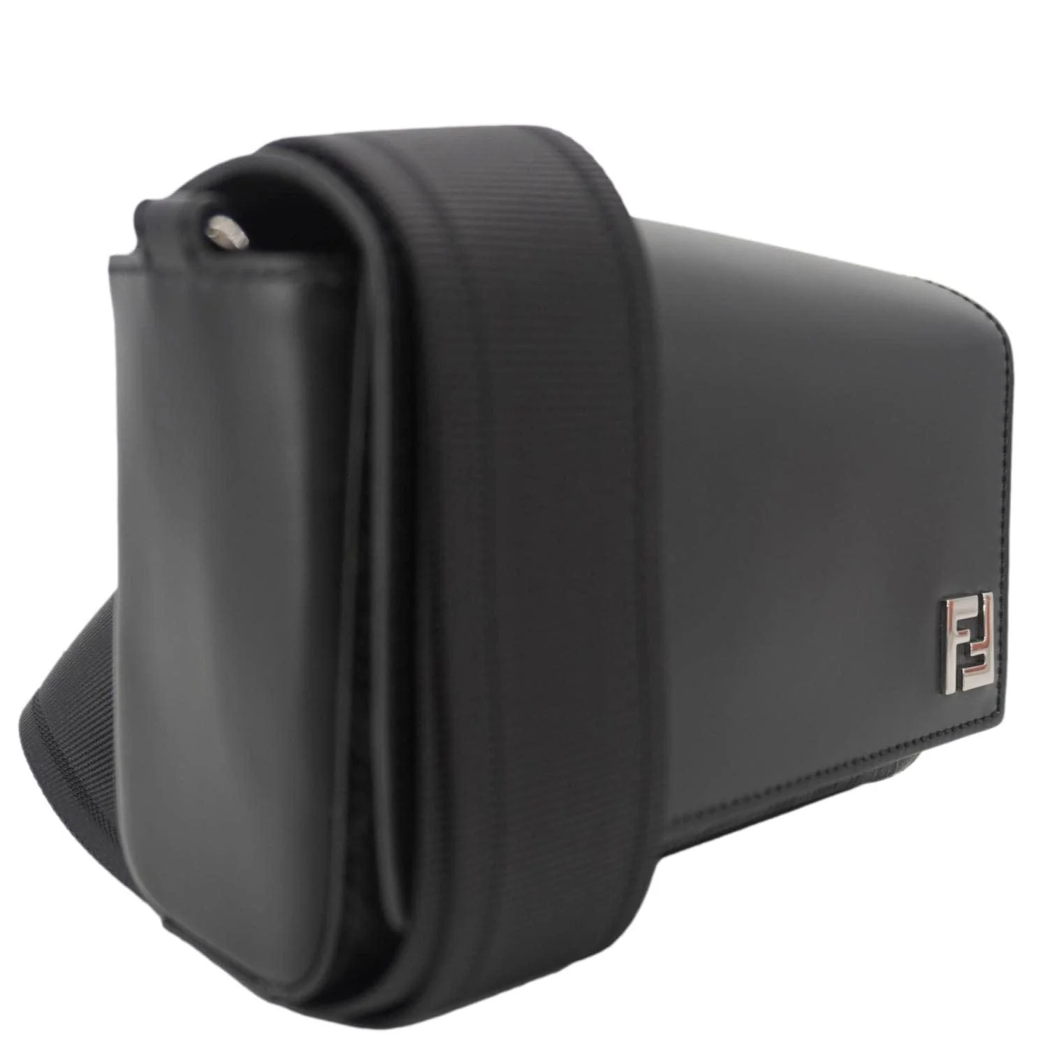 FENDI FF Squared Compact FF Canvas Shoulder Bag Black - Image 12