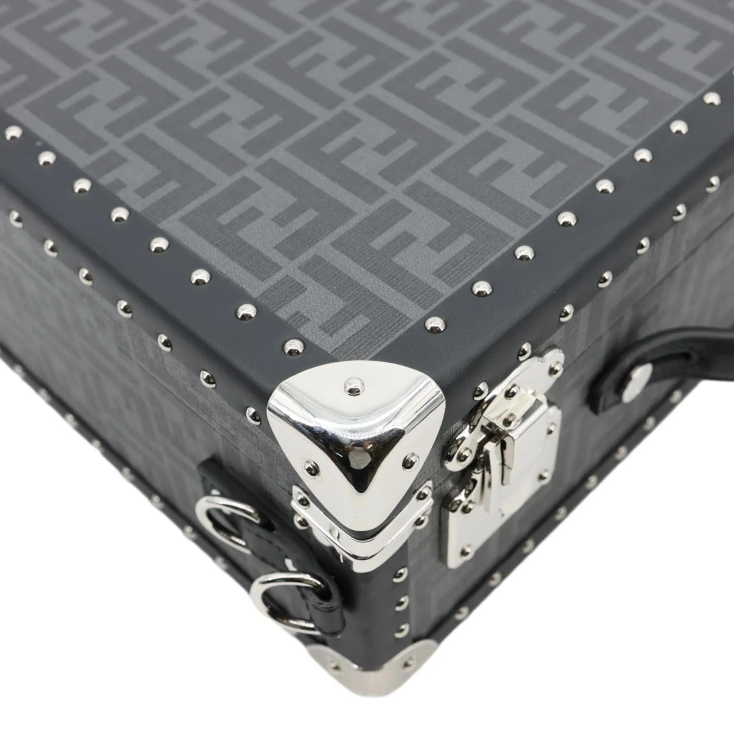 FENDI FF Logo Medium Zucca Canvas Rigid Suitcase Grey - Image 7