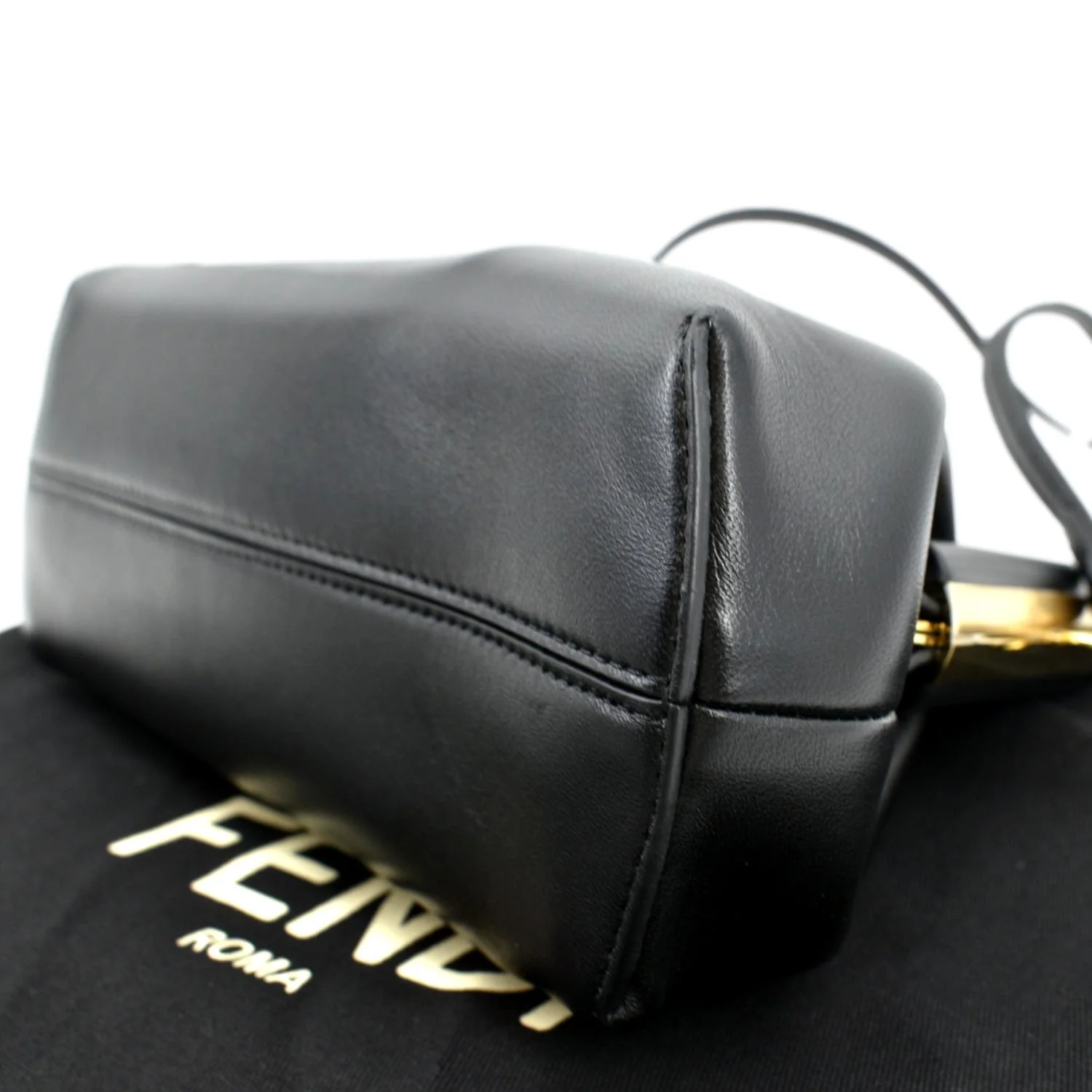 FENDI First Leather Shoulder Bag Black - Image 7