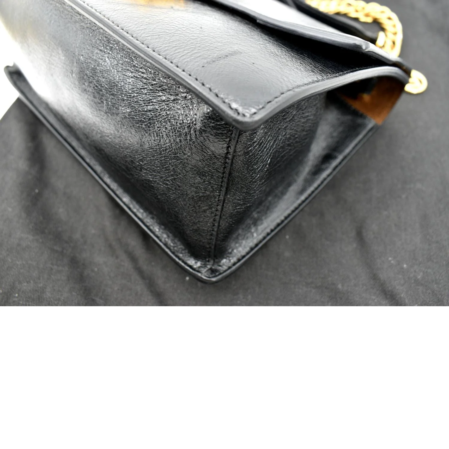 FENDI Kan U Leather Shoulder Bag Black - Image 7