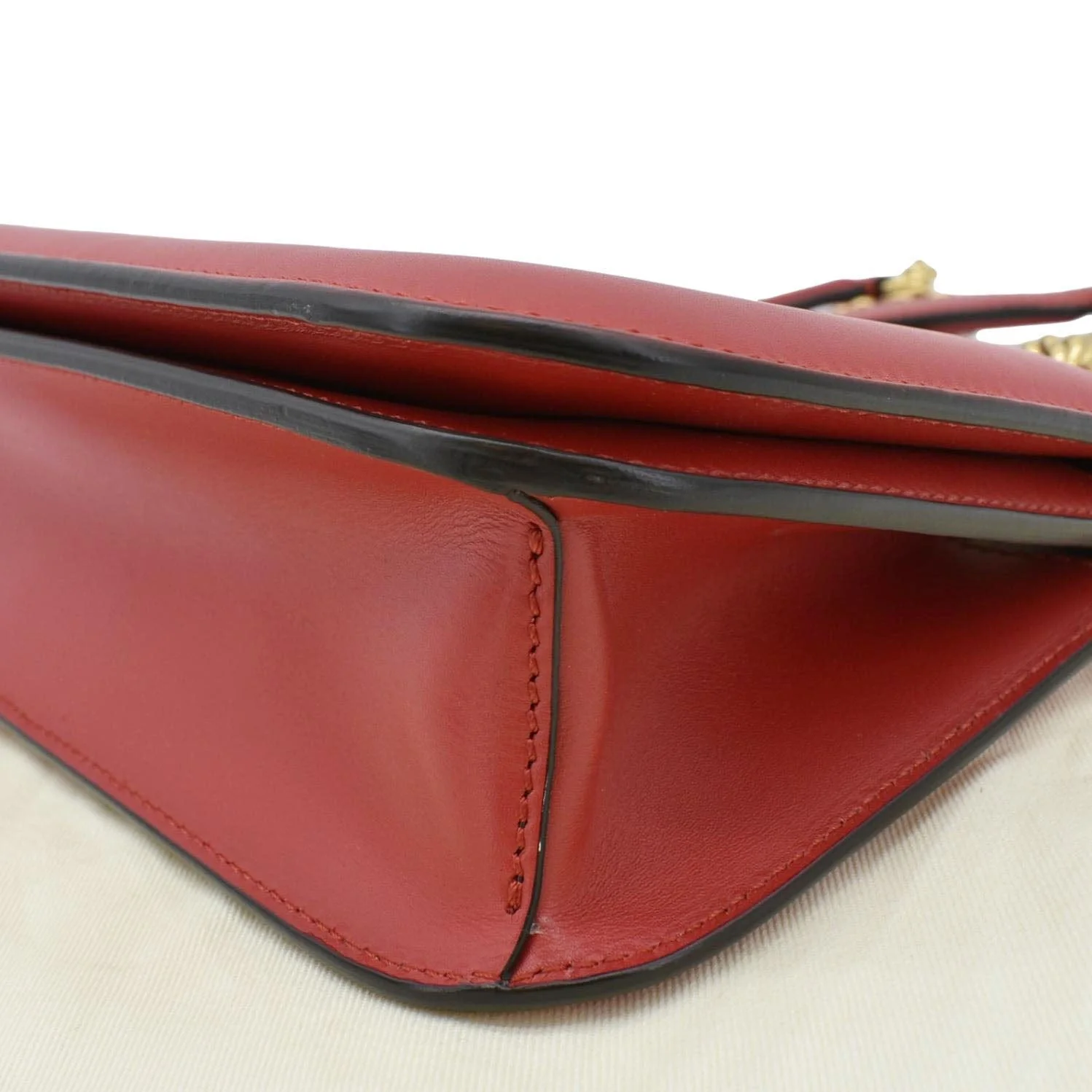 FENDI Karligraphy Pocket Vitello King Nubuck Leather Shoulder Bag Red - Image 7