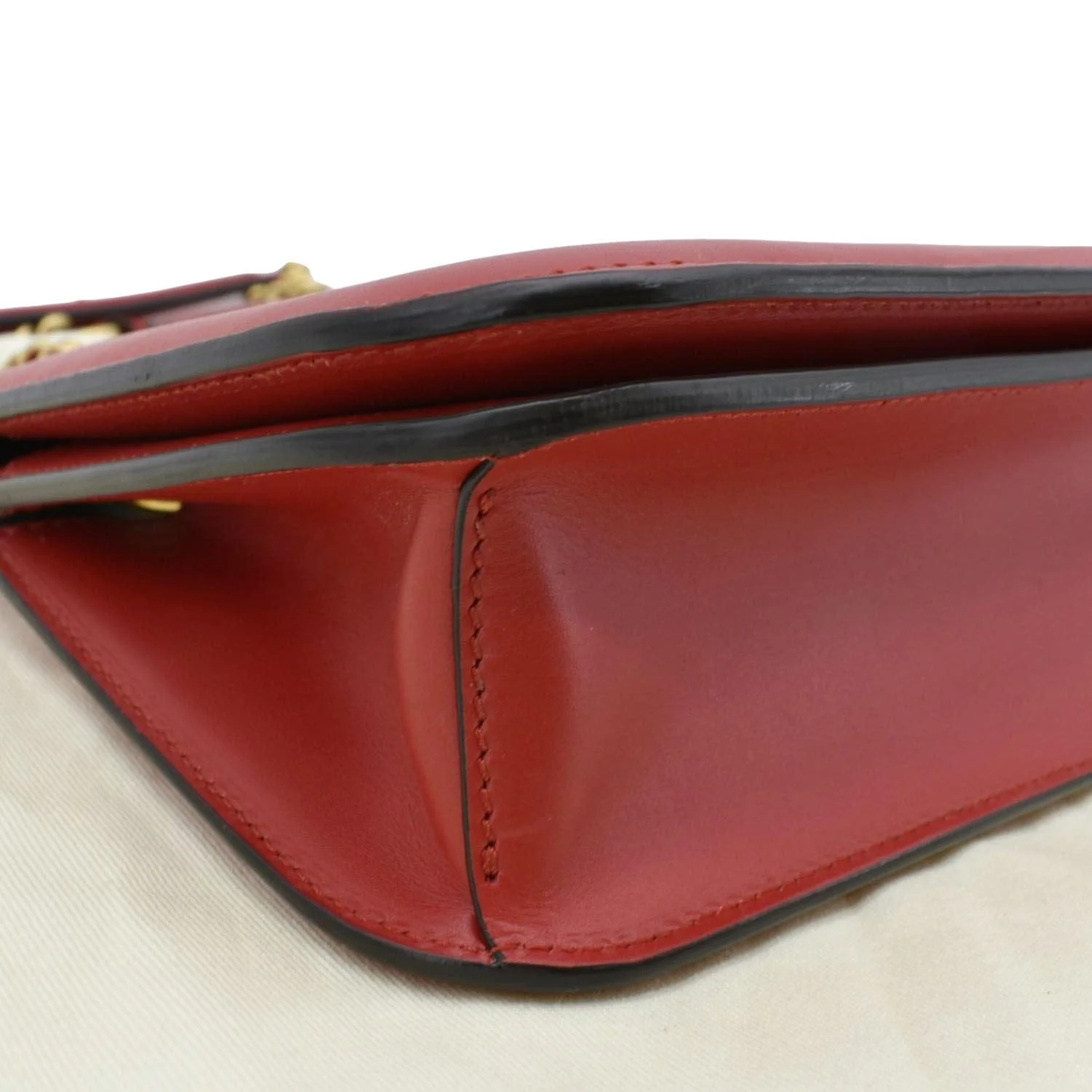 FENDI Karligraphy Pocket Vitello King Nubuck Leather Shoulder Bag Red - Image 8