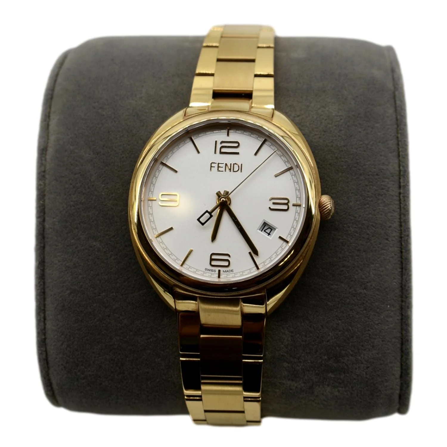 FENDI Momento Swiss Quartz Stainless Steel Date Watch White Dial 34mm - Image 2