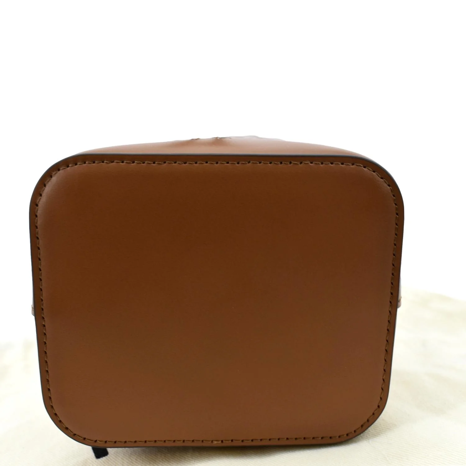 FENDI Mon Tresor Leather Bucket Crossbody Bag Brown - Image 9