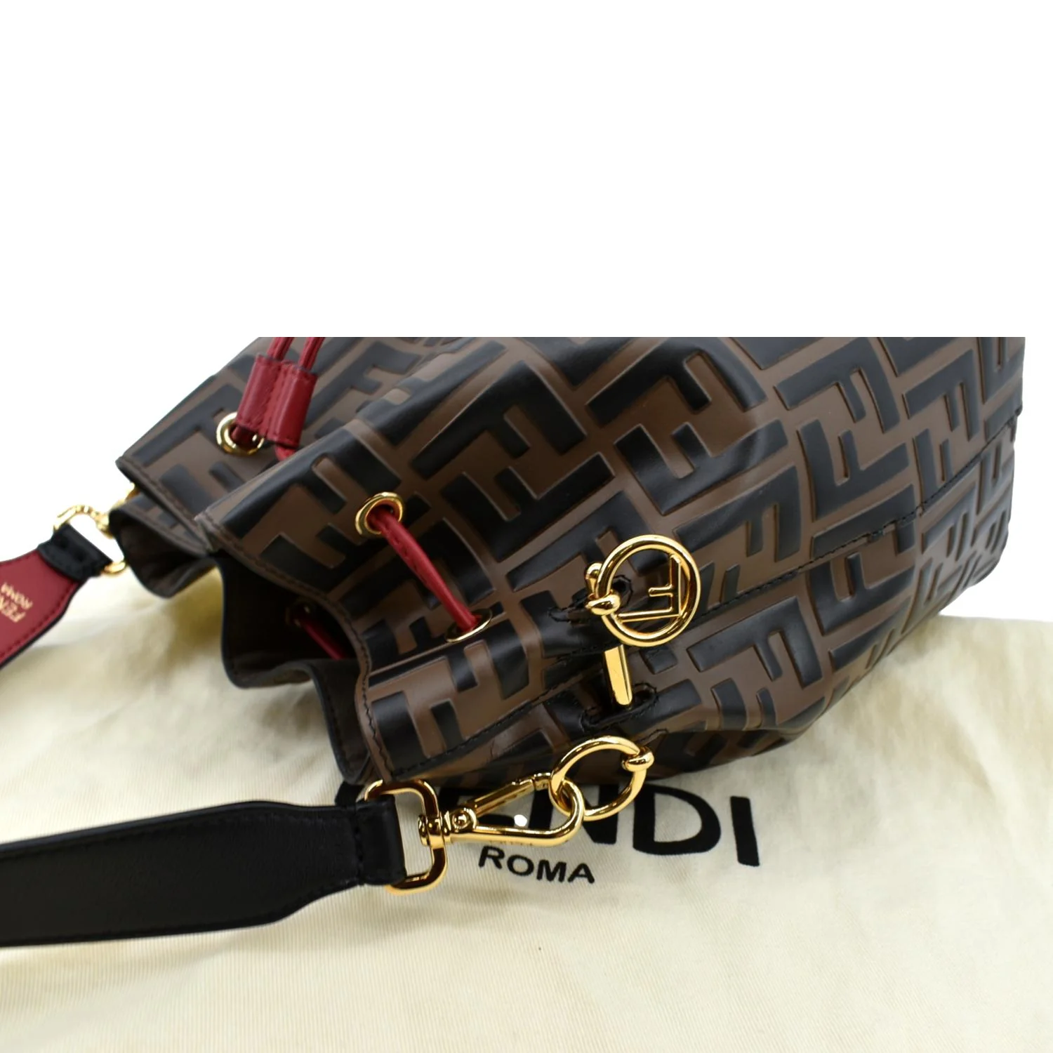 FENDI Mon Tresor Drawstring FF Canvas Bucket Bag Multicolor - Image 5