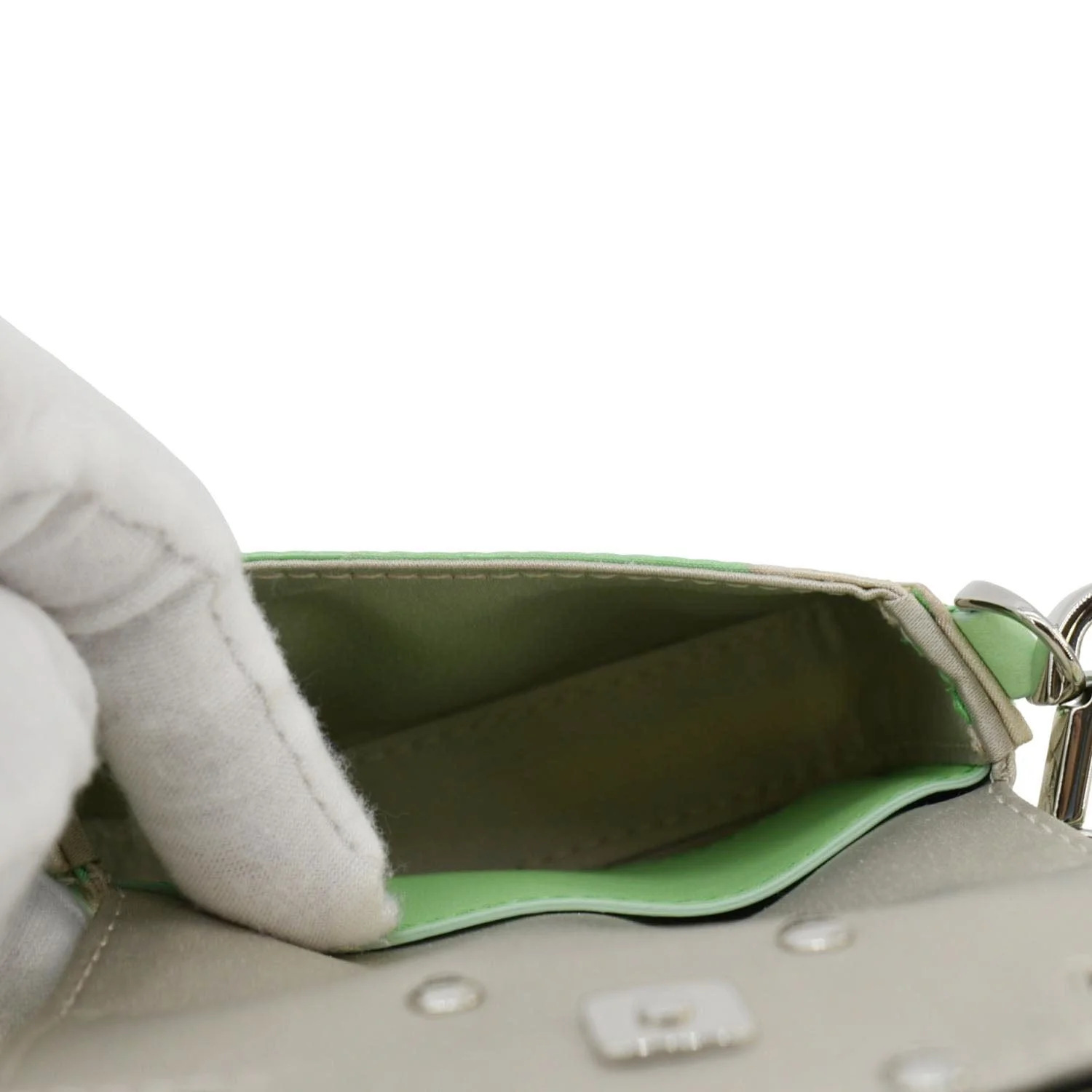 FENDI Nano Baguette Leather Handle Bag Green - Image 10