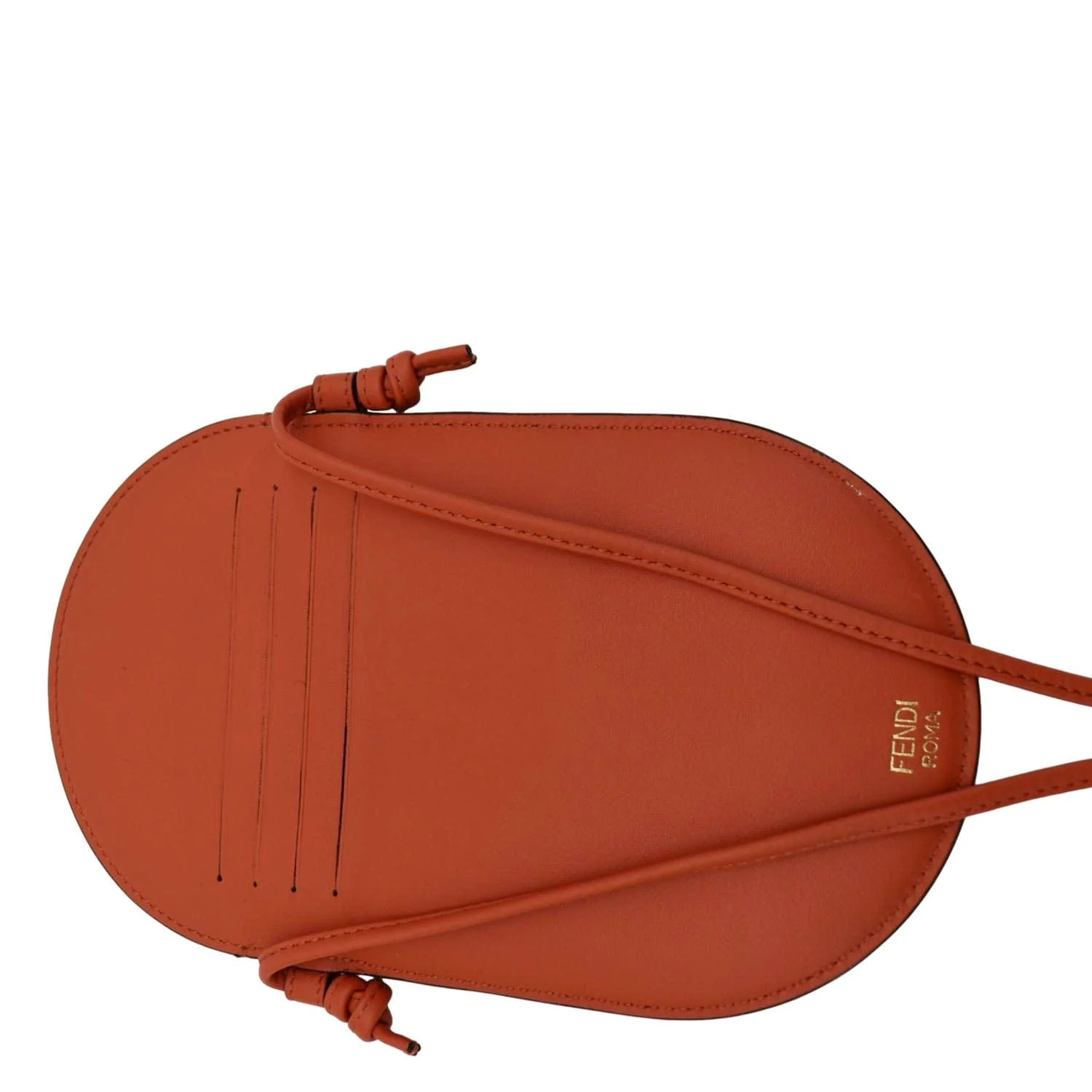 FENDI O'Lock Mini Vitello Grace Camoscio Leather Camera Bag Orange - Image 11