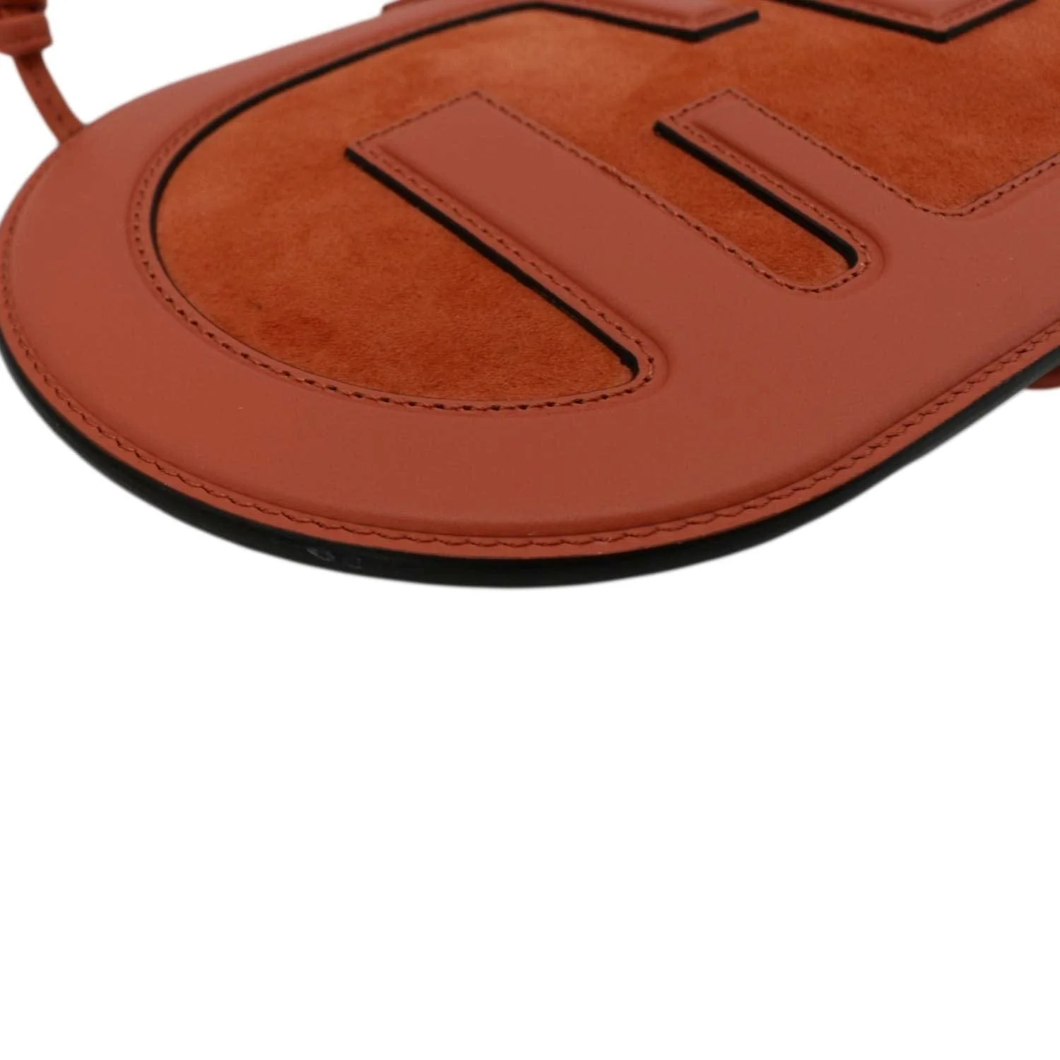 FENDI O'Lock Mini Vitello Grace Camoscio Leather Camera Bag Orange - Image 4