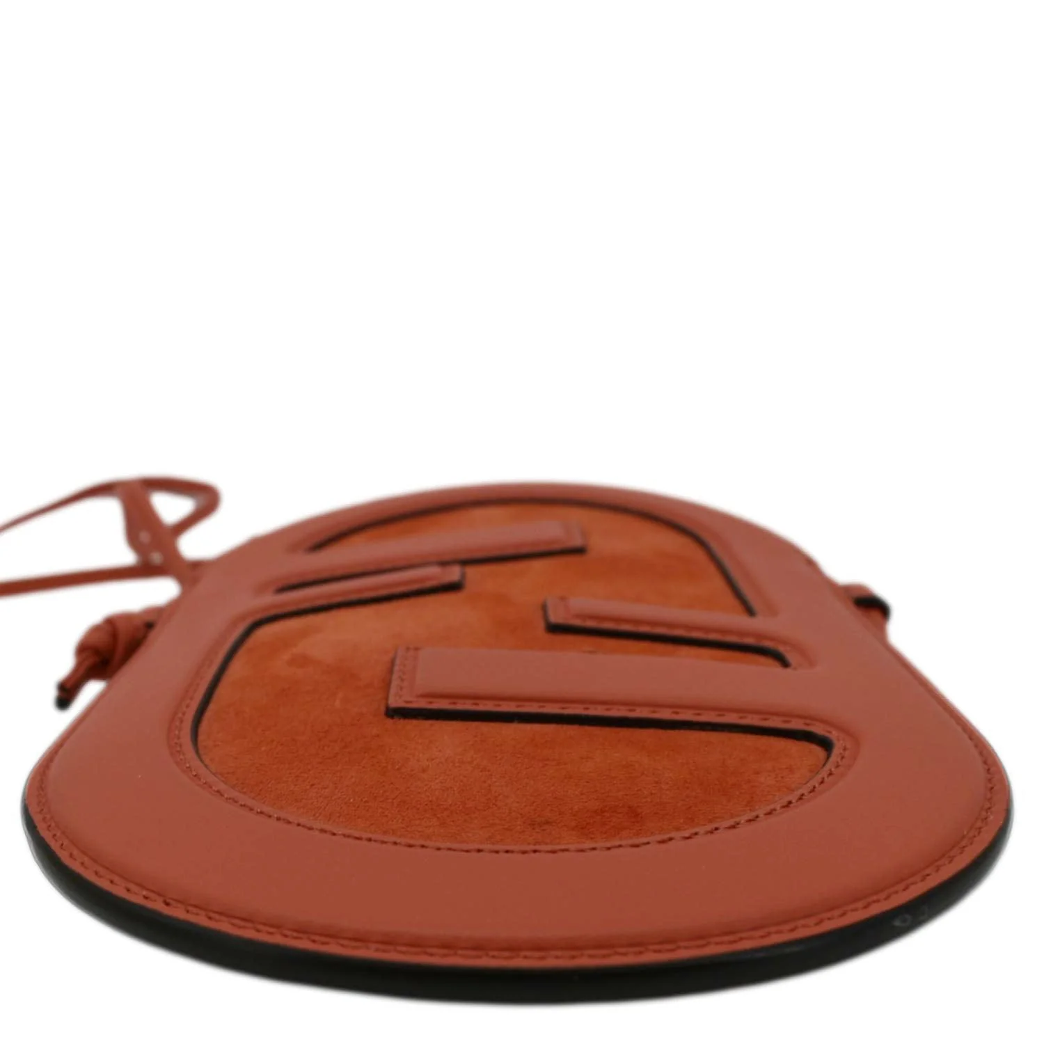 FENDI O'Lock Mini Vitello Grace Camoscio Leather Camera Bag Orange - Image 7