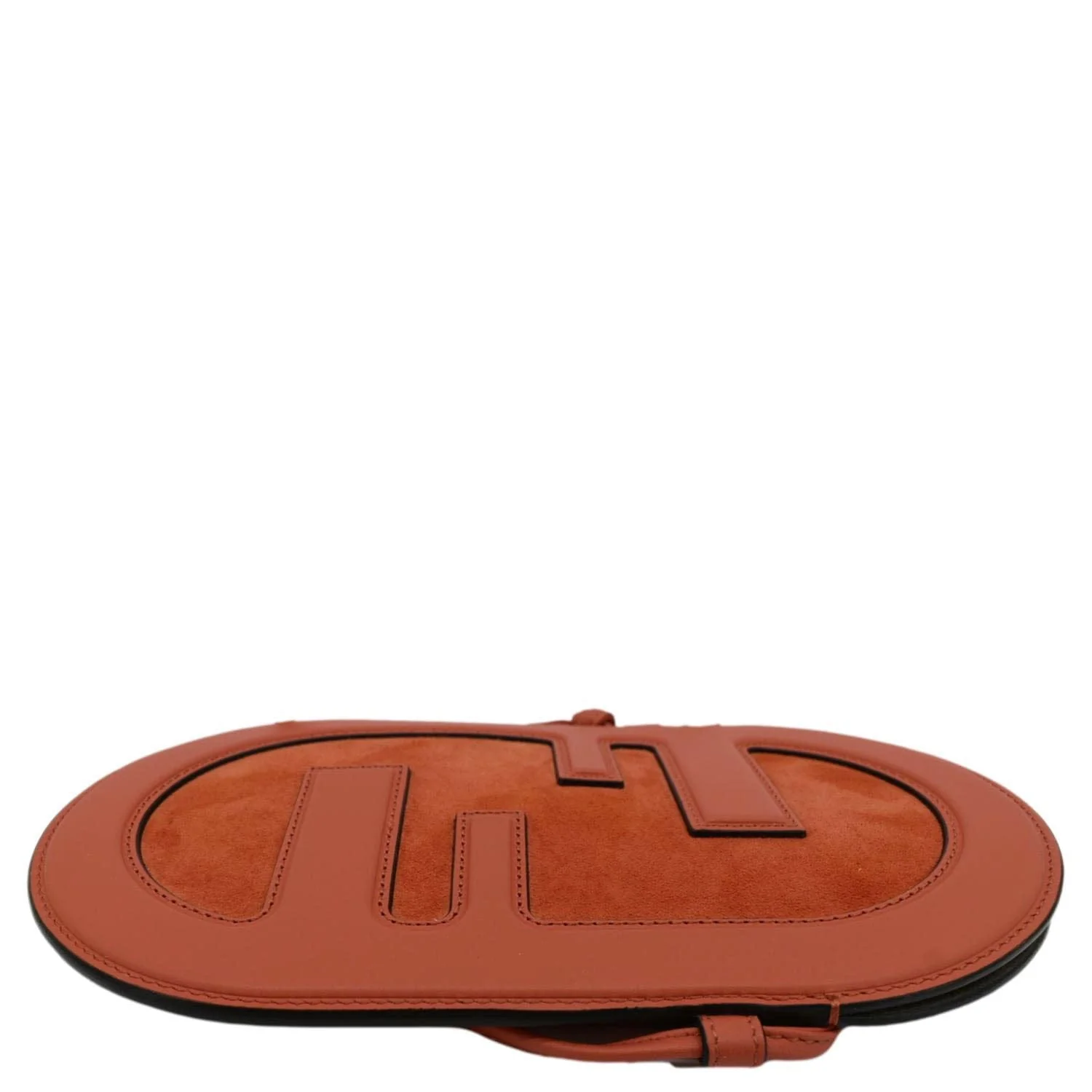 FENDI O'Lock Mini Vitello Grace Camoscio Leather Camera Bag Orange - Image 9