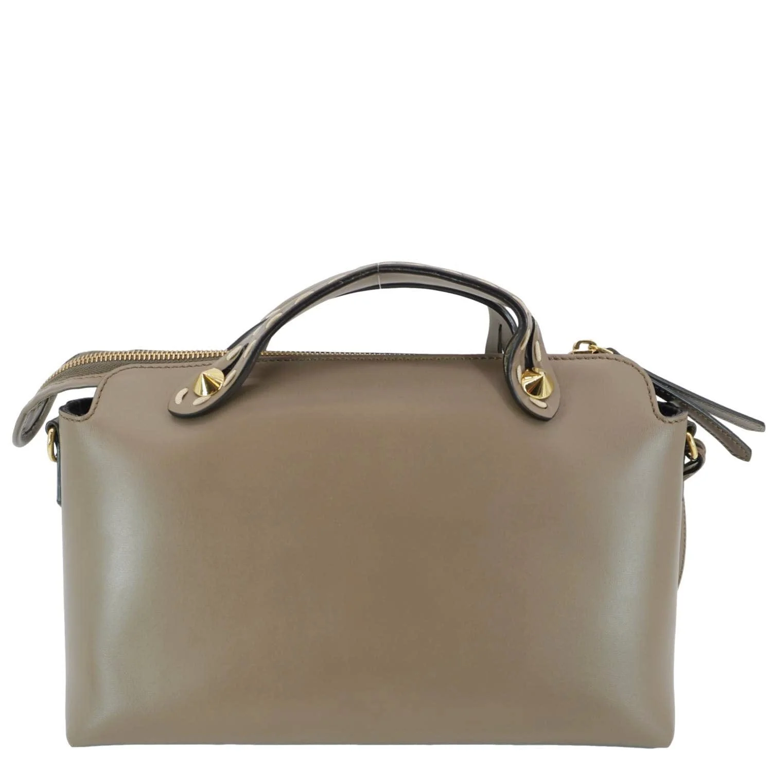 FENDI By The Way Medium Leather Python Print Logo Boston Bag Beige - Image 5