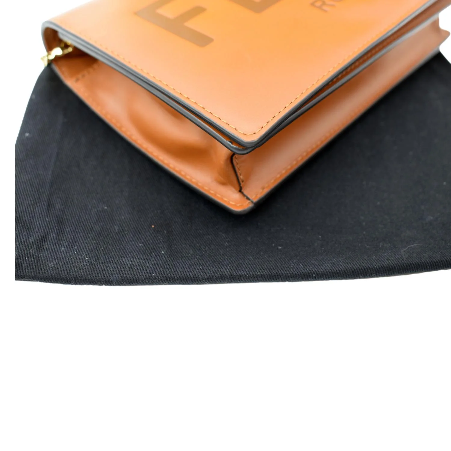FENDI Roma Leather Wallet on Chain Crossbody Bag Brown - Image 9