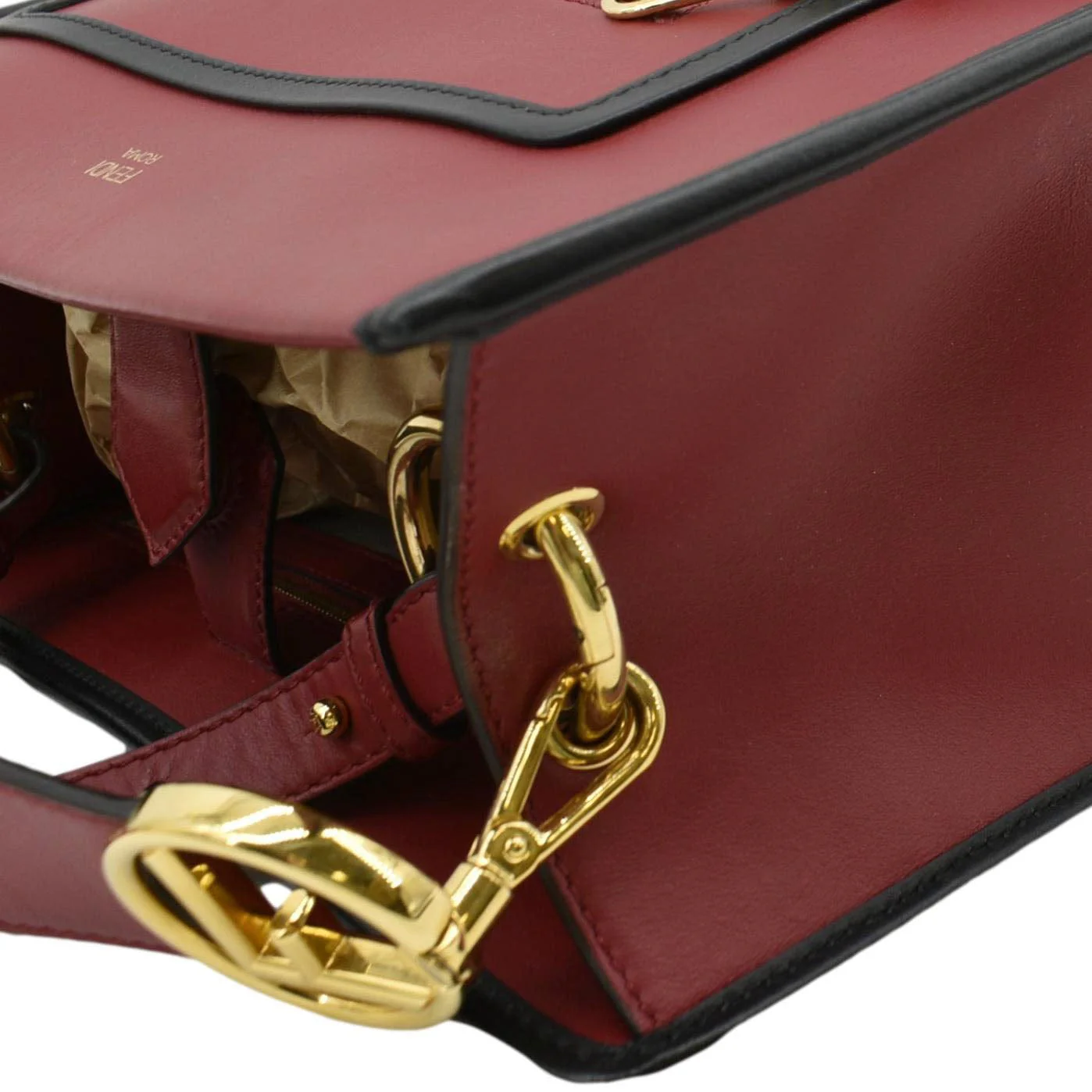 FENDI Runaway Small Leather Tote Bag Red - Image 7