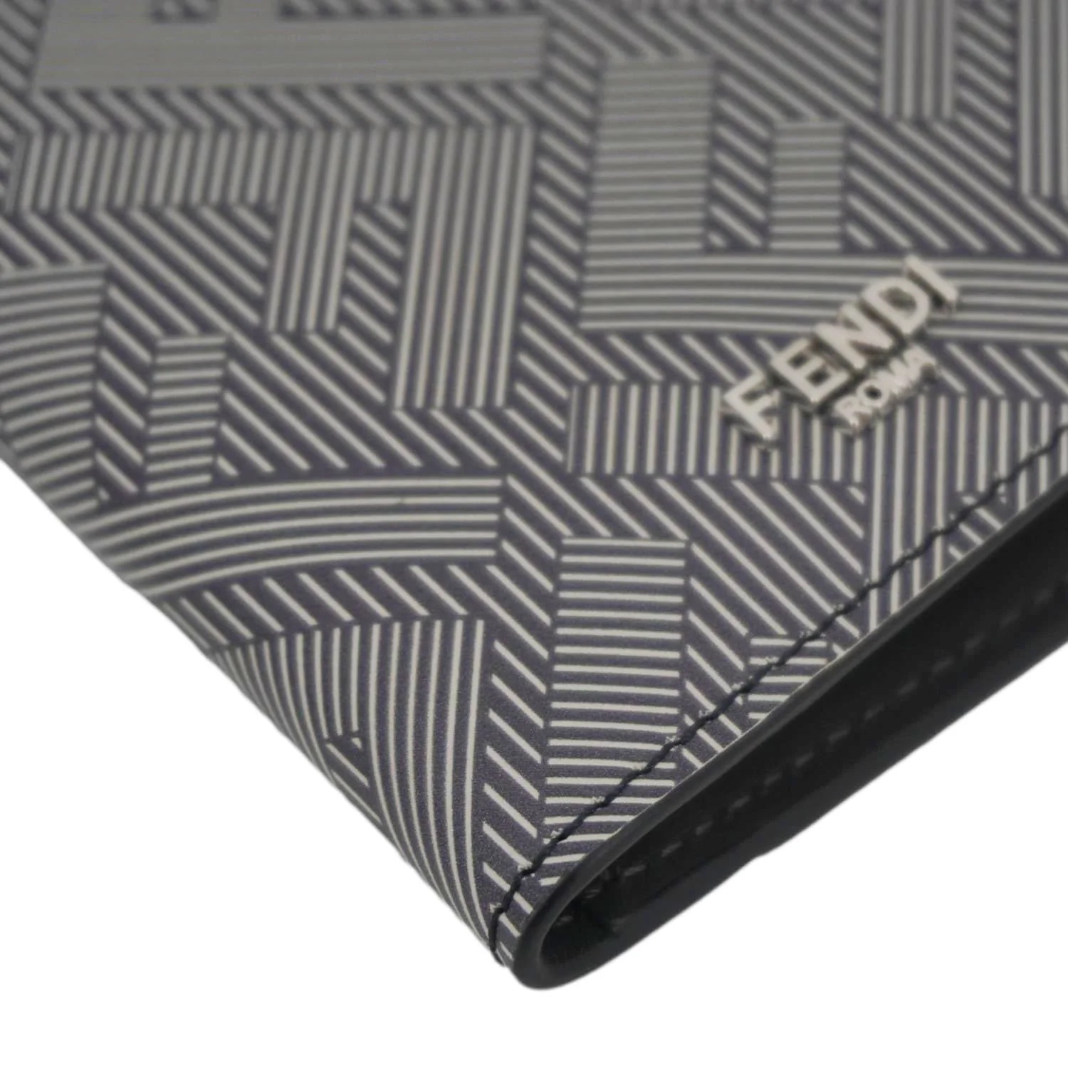 FENDI Shadow Leather Card Holder Gray - Image 5