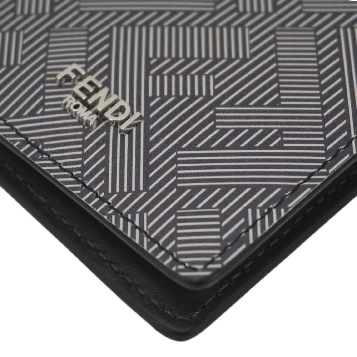 FENDI Shadow Leather Card Holder Gray - Image 8