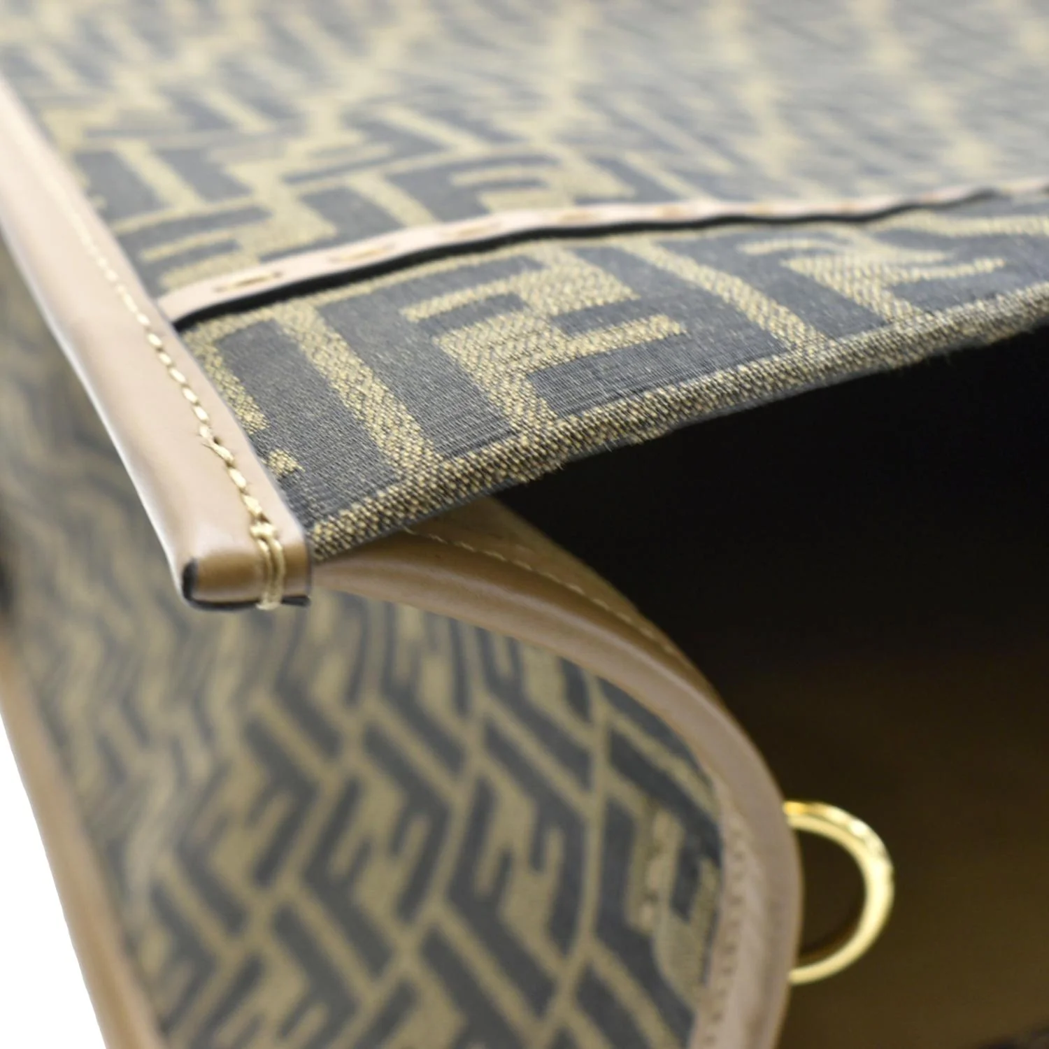 FENDI Sunshine Monogram Canvas Tote Bag Brown - Image 4