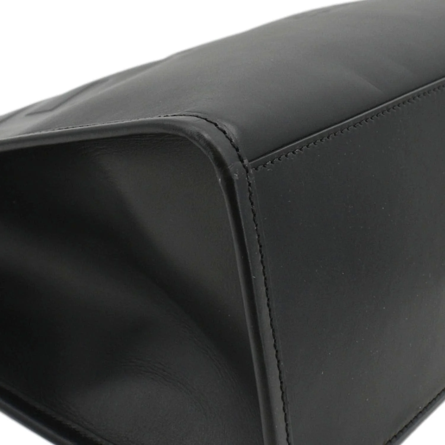 FENDI Sunshine Plexiglass Medium Leather Shopper Tote Bag Black - Image 8