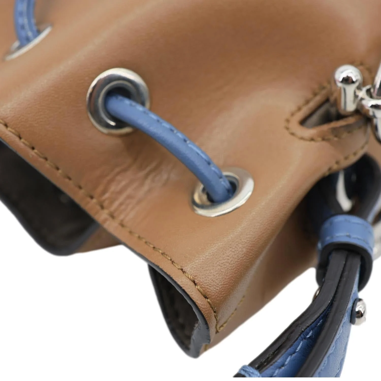 FENDI Mon Tresor Mini Leather Drawstring Bucket Bag Brown - Image 7