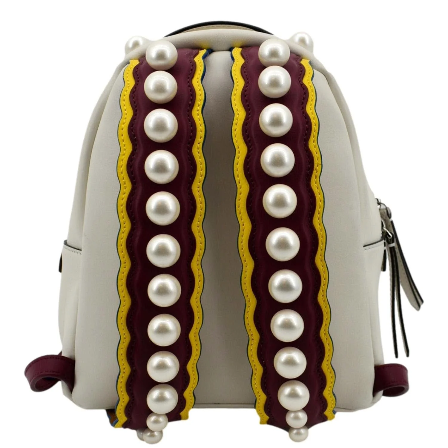 FENDI Leather Backpack Bag White - Image 3