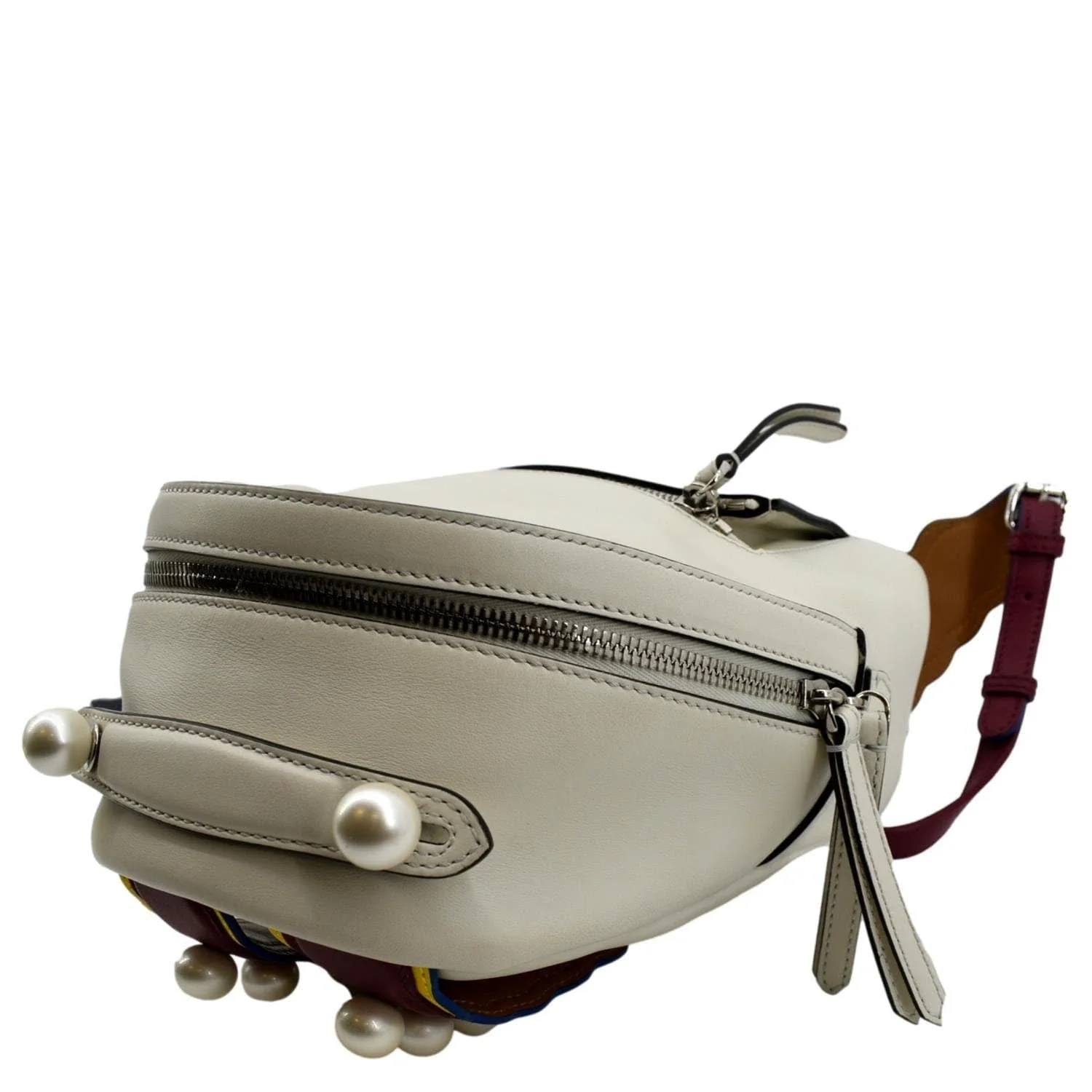 FENDI Leather Backpack Bag White - Image 5