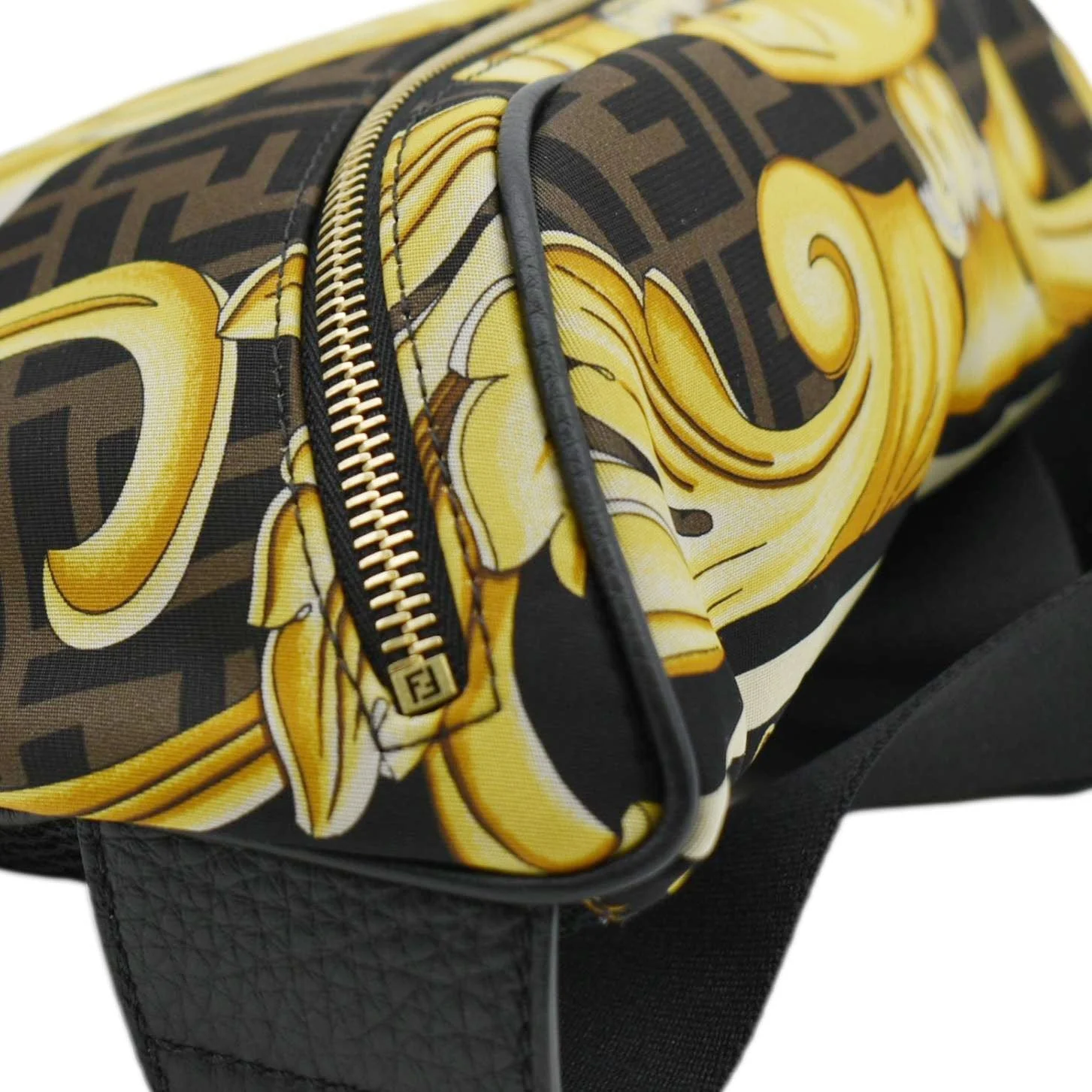 VERSACE X FENDI FF Baroque Nylon Belt Bag Gold - Image 6
