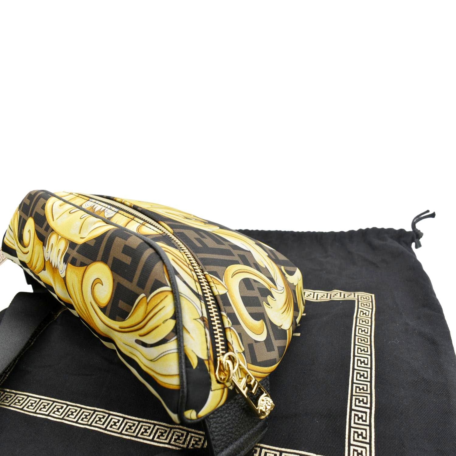 FENDI X Versace FF Baroque Nylon Belt Bag Gold - Image 6