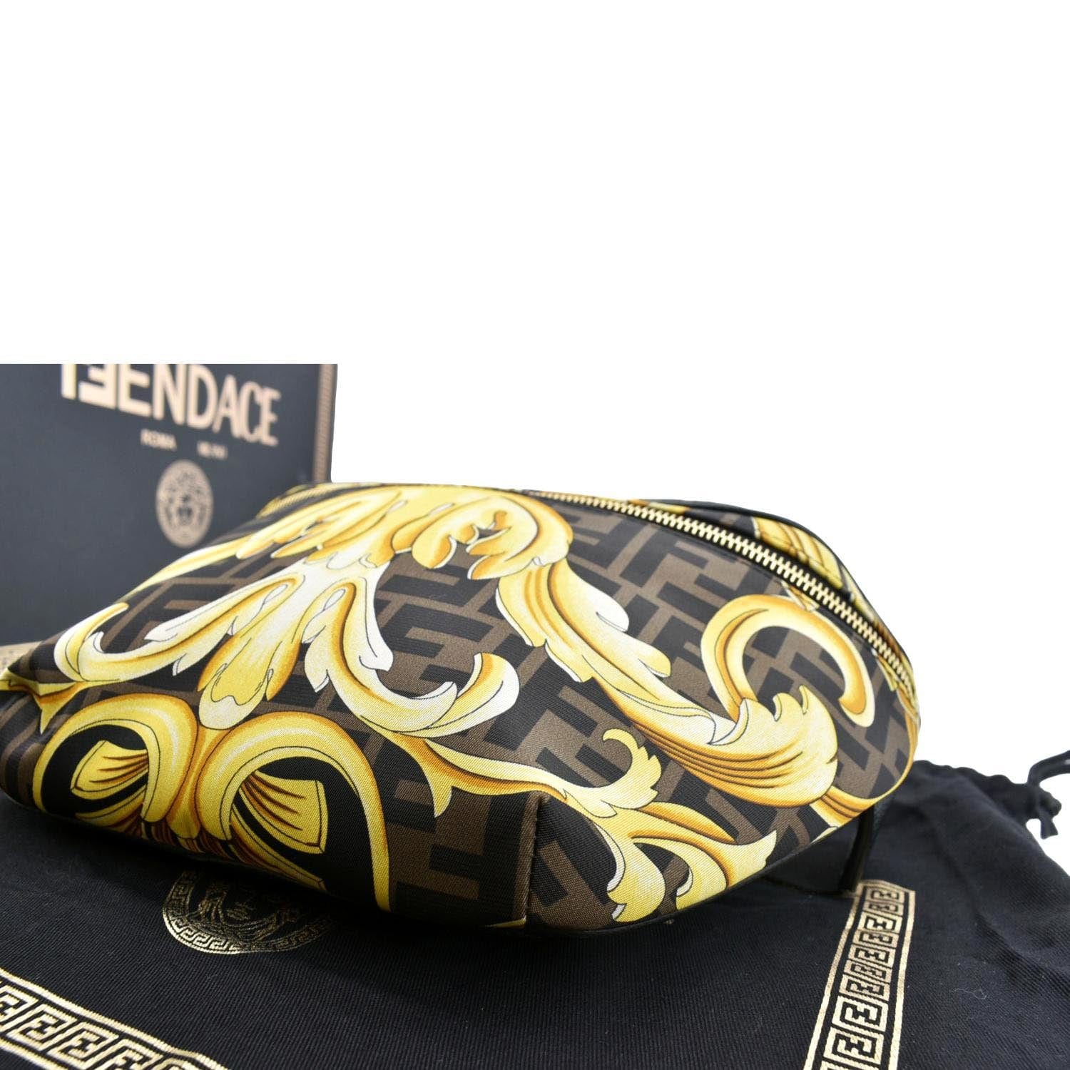 FENDI X Versace FF Baroque Nylon Belt Bag Gold - Image 8