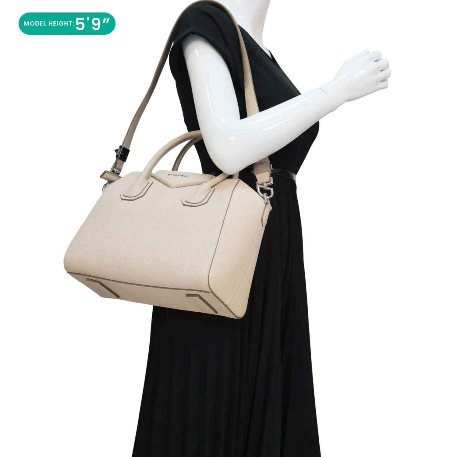GIVENCHY Antigona Small Leather Shoulder Bag Cream - Image 2