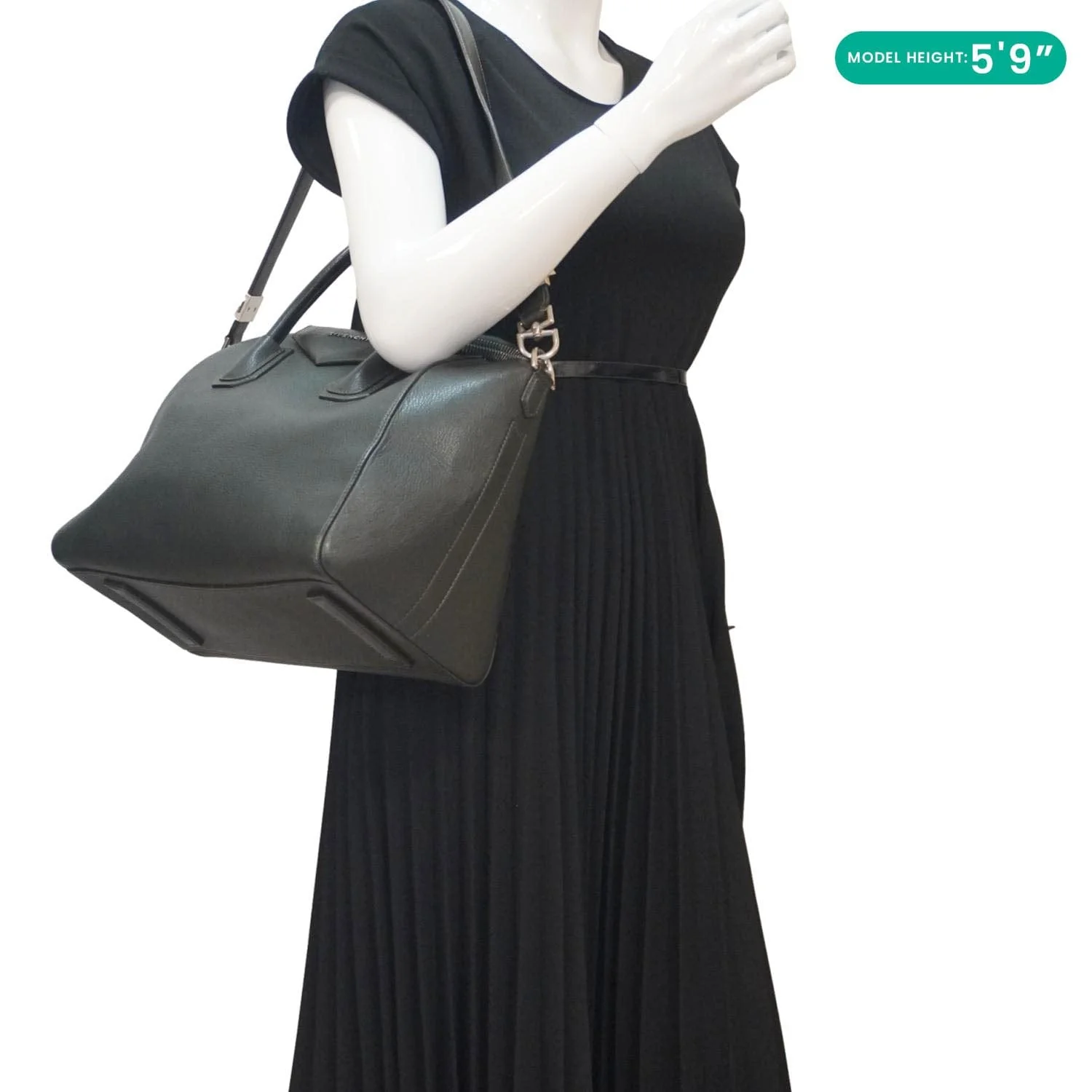 GIVENCHY Antigona Medium Leather Shoulder Bag Green - Image 2