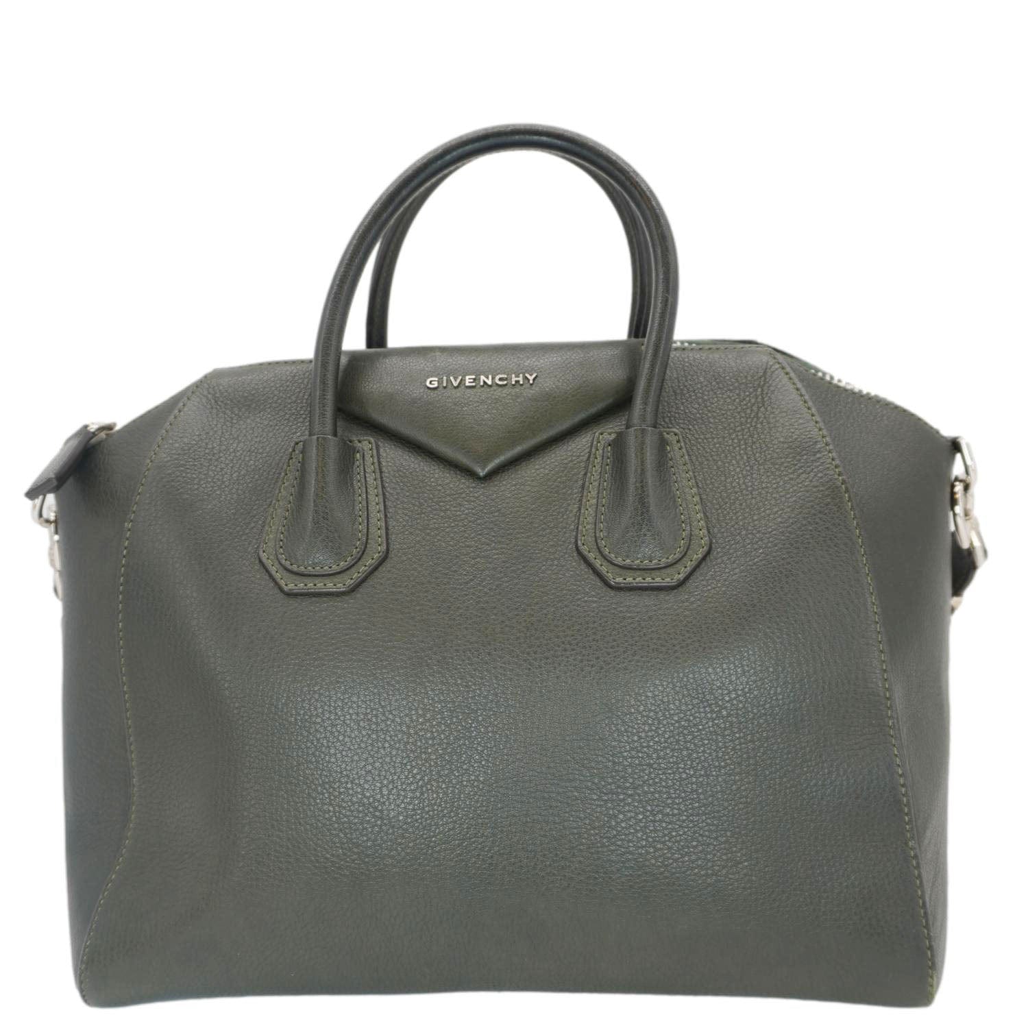 GIVENCHY Antigona Medium Leather Shoulder Bag Green - Image 3