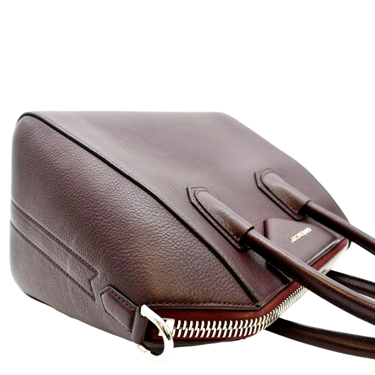 GIVENCHY Antigona Small Aubergine Leather Shoulder Bag Burgundy - Image 6