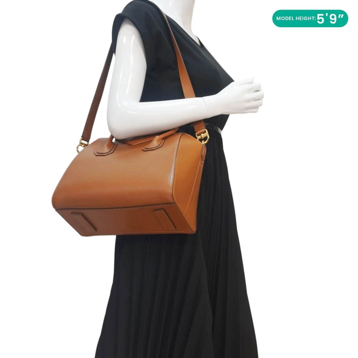 GIVENCHY Antigona Small Leather Satchel Shoulder Bag Brown - Image 2