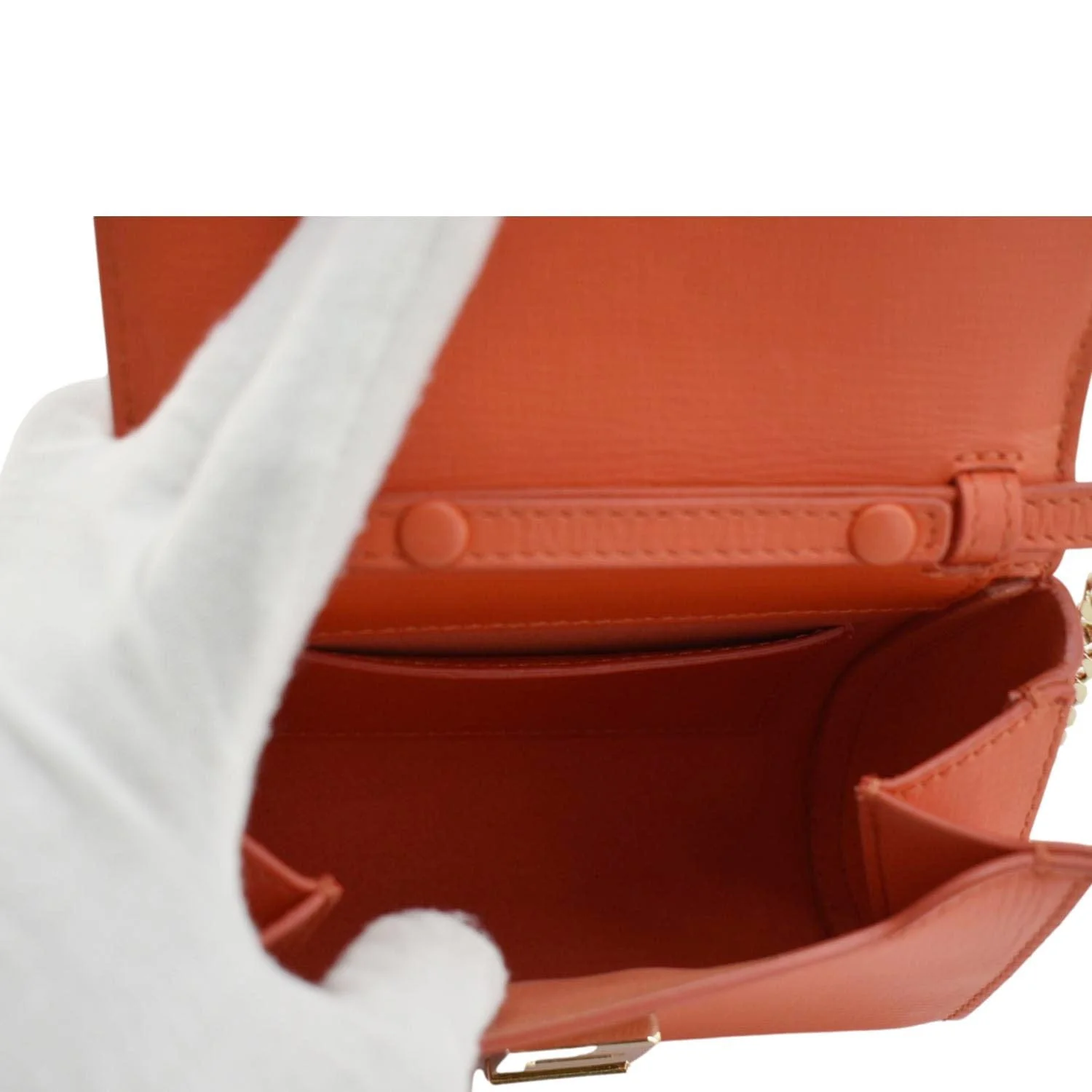 GIVENCHY Pandora Box Mini Leather Chain Shoulder Bag Orange - Image 13