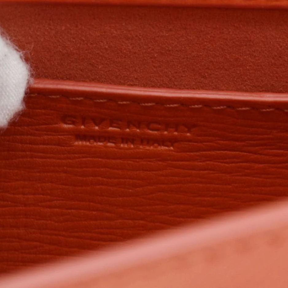 GIVENCHY Pandora Box Mini Leather Chain Shoulder Bag Orange - Image 14