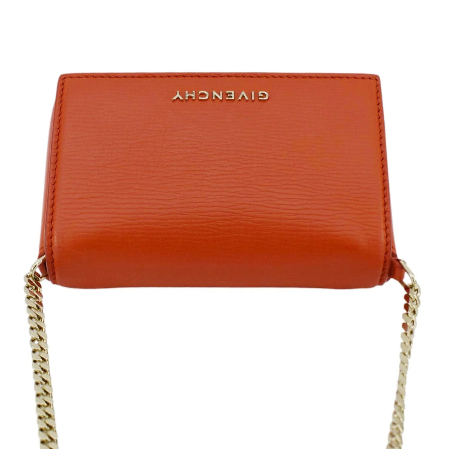 GIVENCHY Pandora Box Mini Leather Chain Shoulder Bag Orange - Image 5