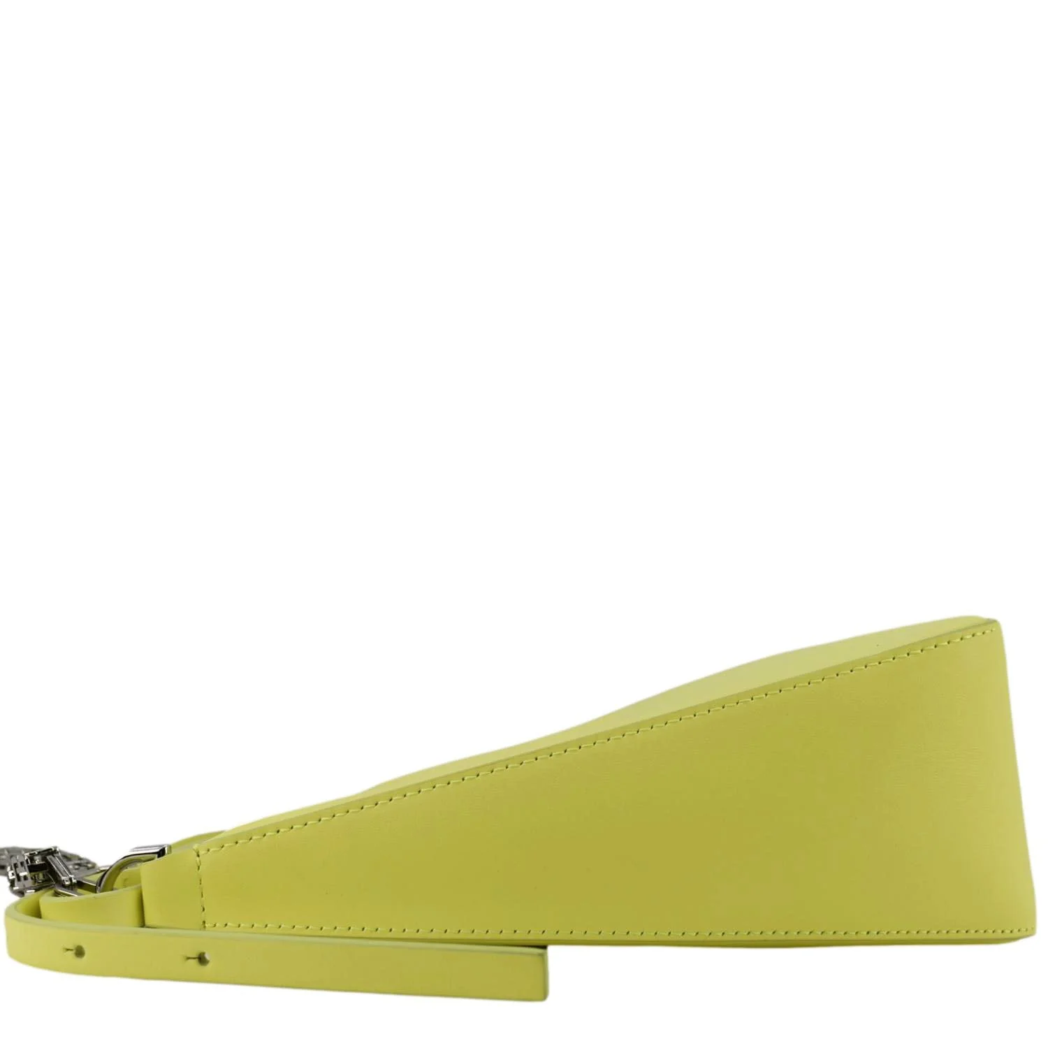 GIVENCHY Moon Cut Out Small Leather Hobo Bag Neon Yellow - Image 8