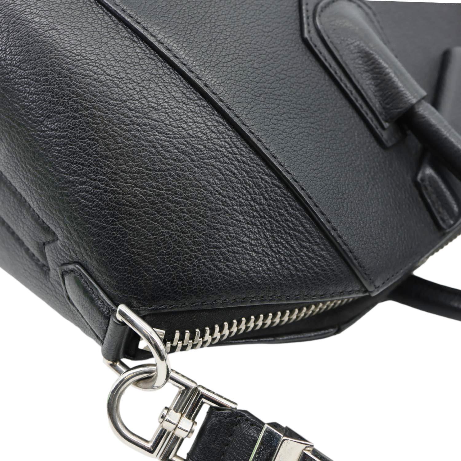 GIVENCHY Antigona Medium Sugar Goatskin Leather Shoulder Bag Black - Image 7