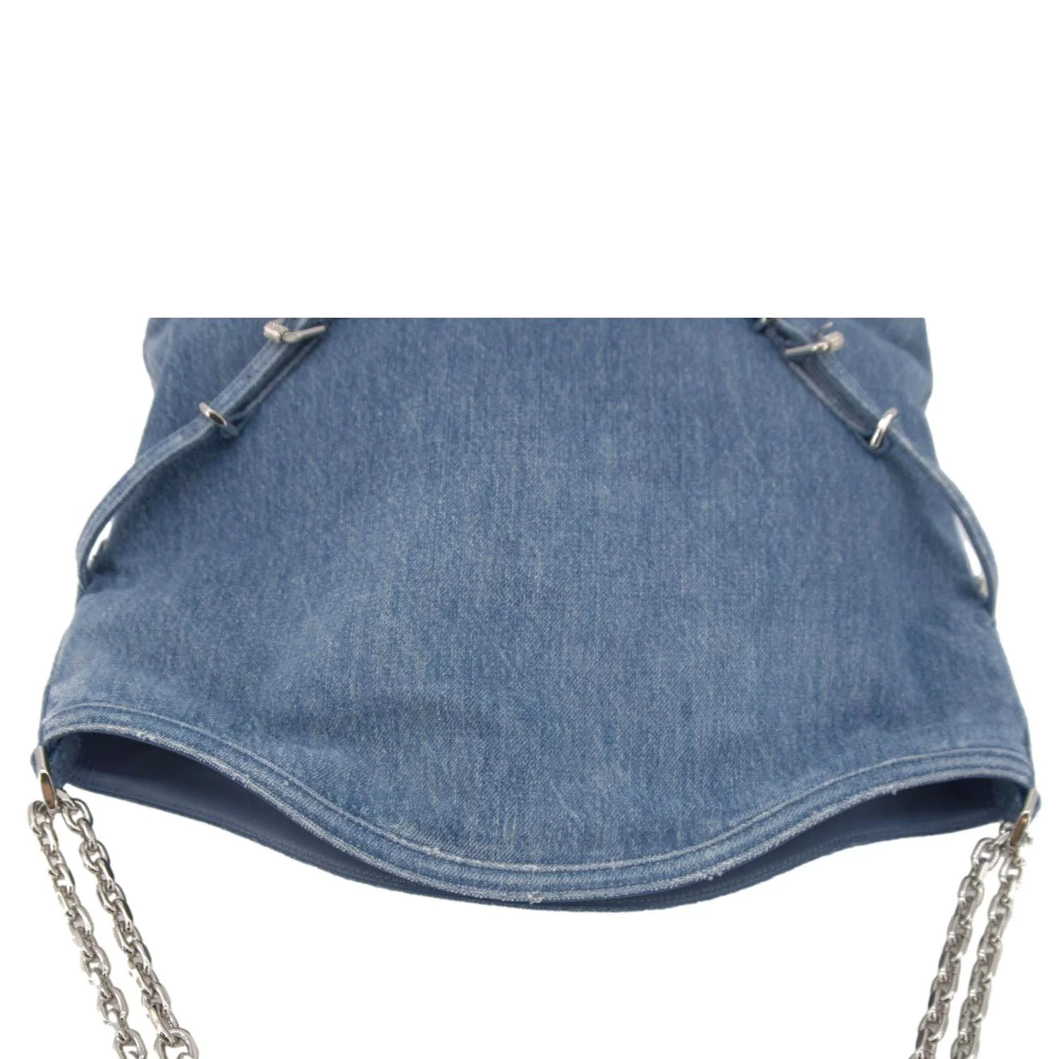 GIVENCHY Voyou Medium Denim Chain Shoulder Bag Blue - Image 4