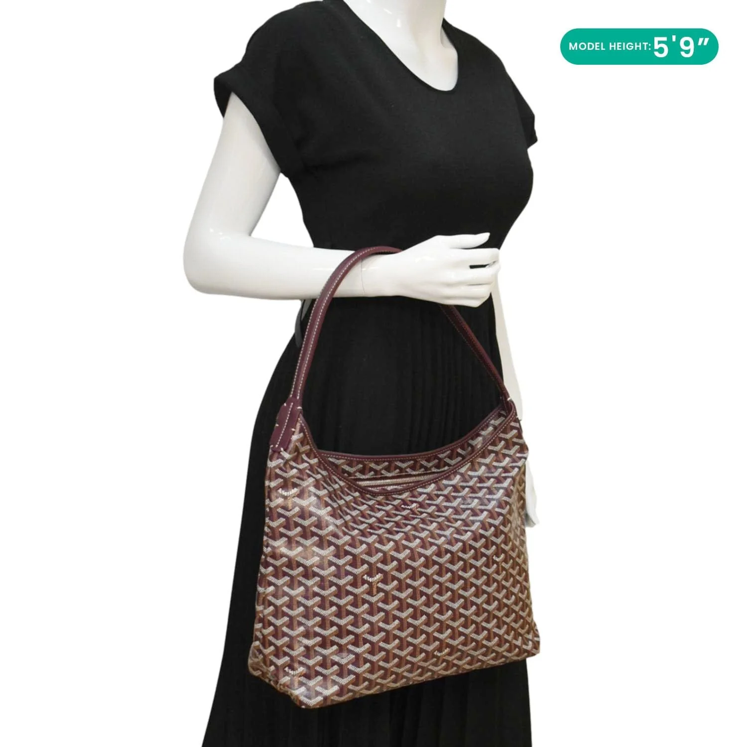 GOYARD Boheme Canvas Hobo Bag Burgundy - Image 2