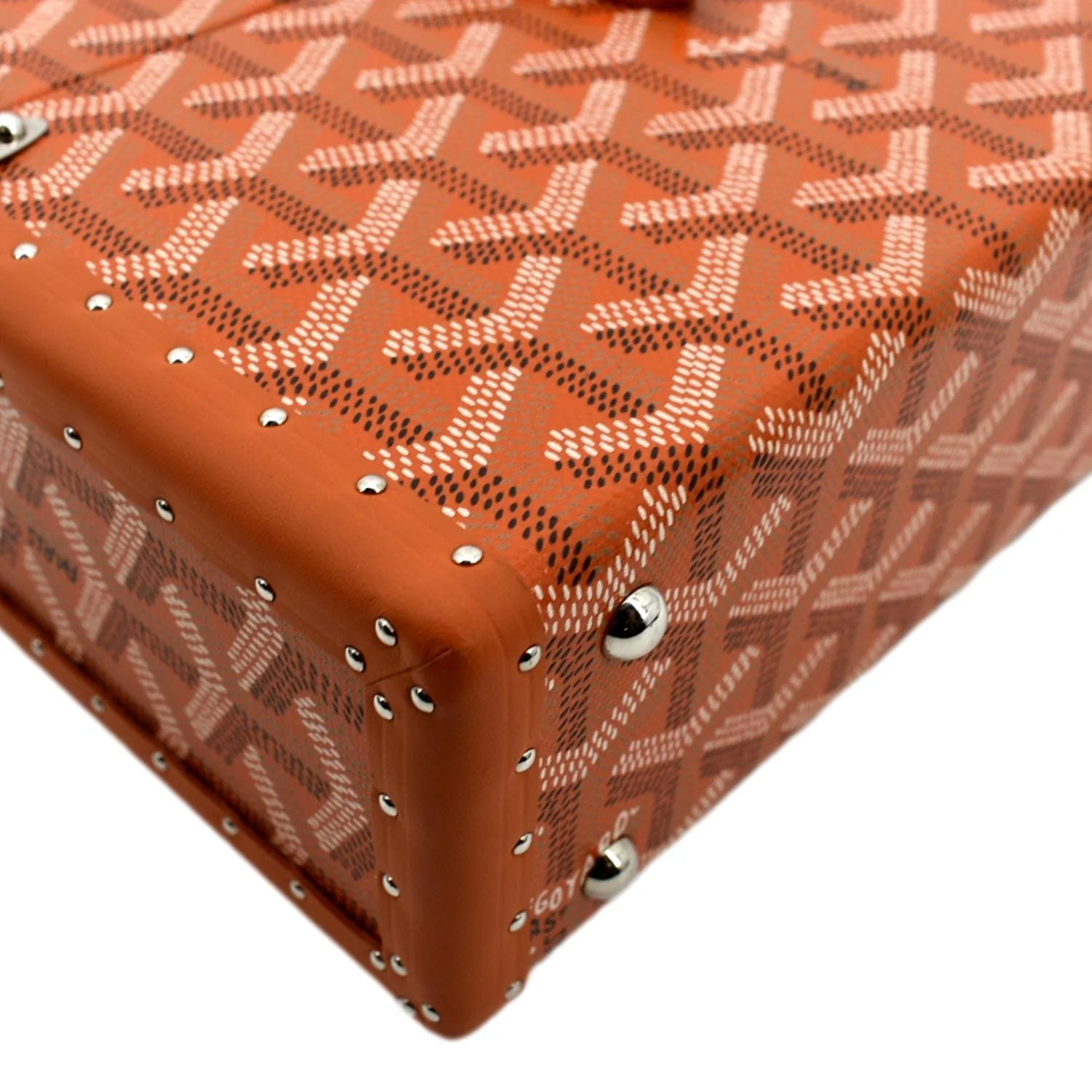 GOYARD Cassette Canvas Trunk Clutch Bag Orange - Image 6