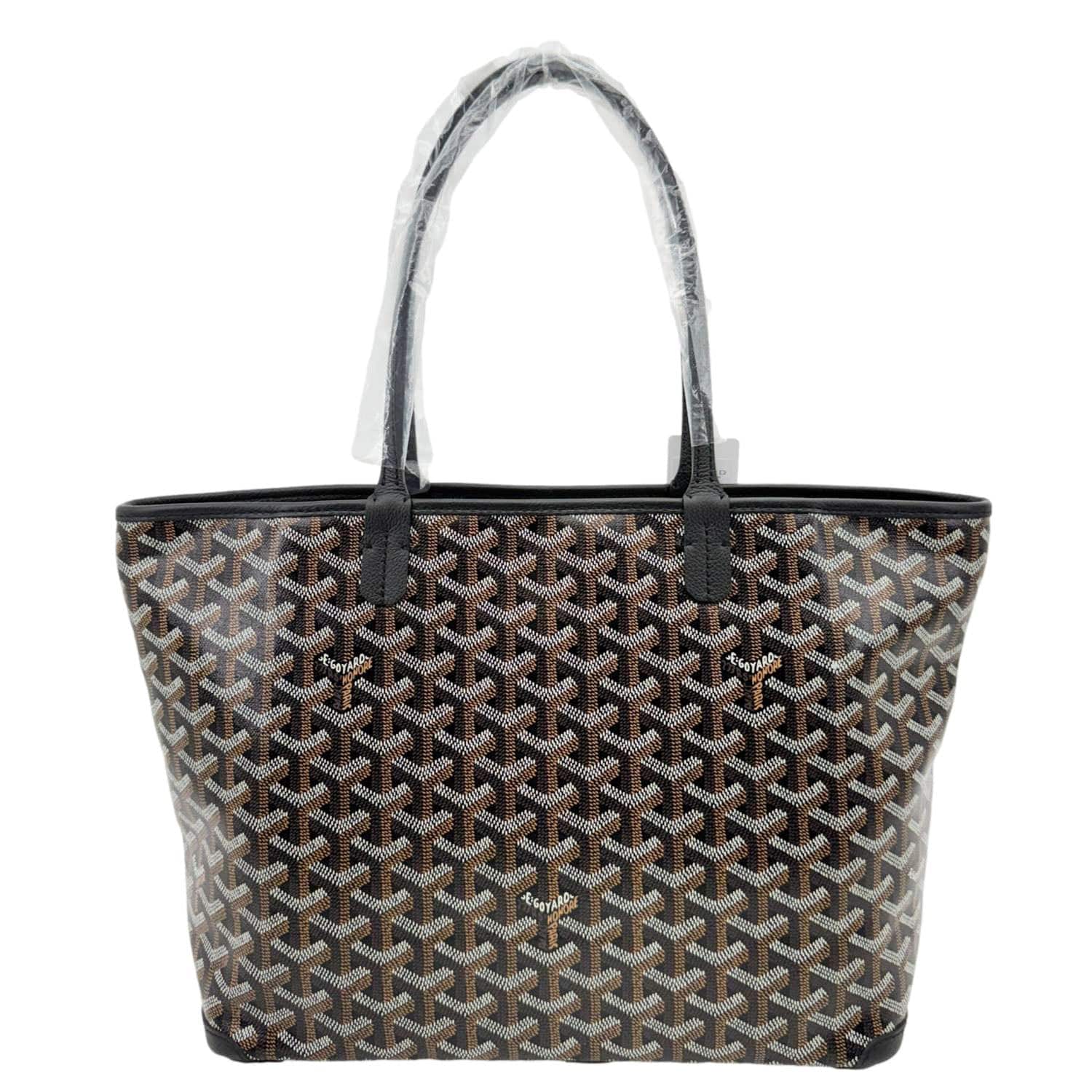GOYARD Artois PM Chevron Print Coated Canvas Tote Bag Black - Image 3