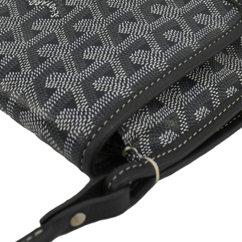 GOYARD Plumet Chevron Print Canvas Shoulder Bag Gray - Image 7