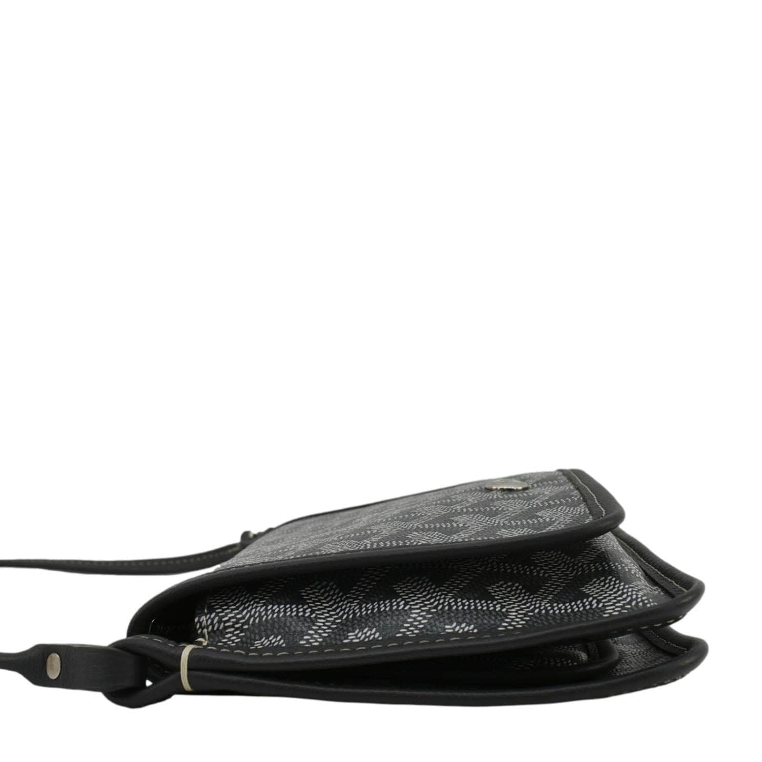 GOYARD Plumet Chevron Print Canvas Shoulder Bag Gray - Image 9
