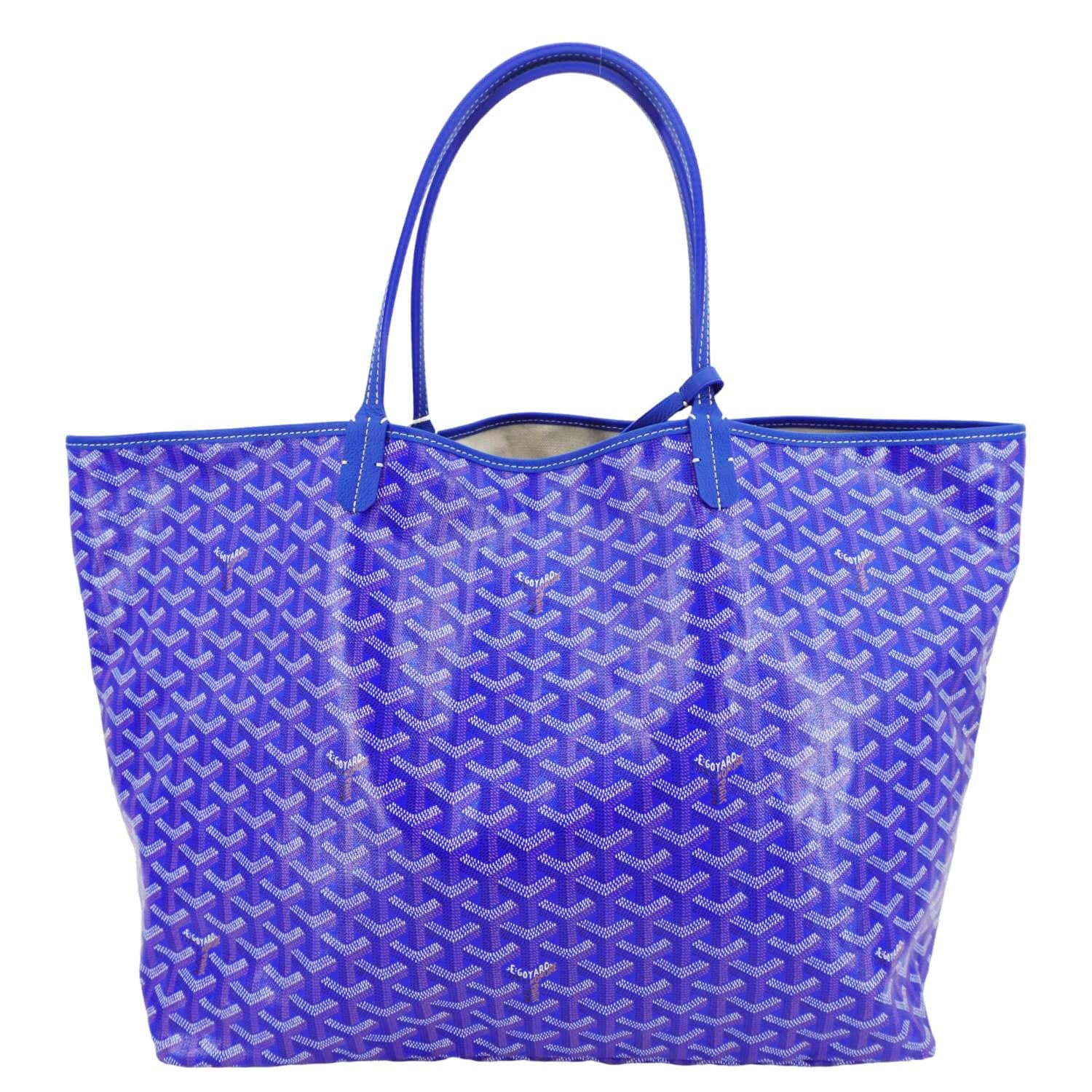 GOYARD Saint Louis PM Chevron Print Canvas Tote Bag Blue - Image 4