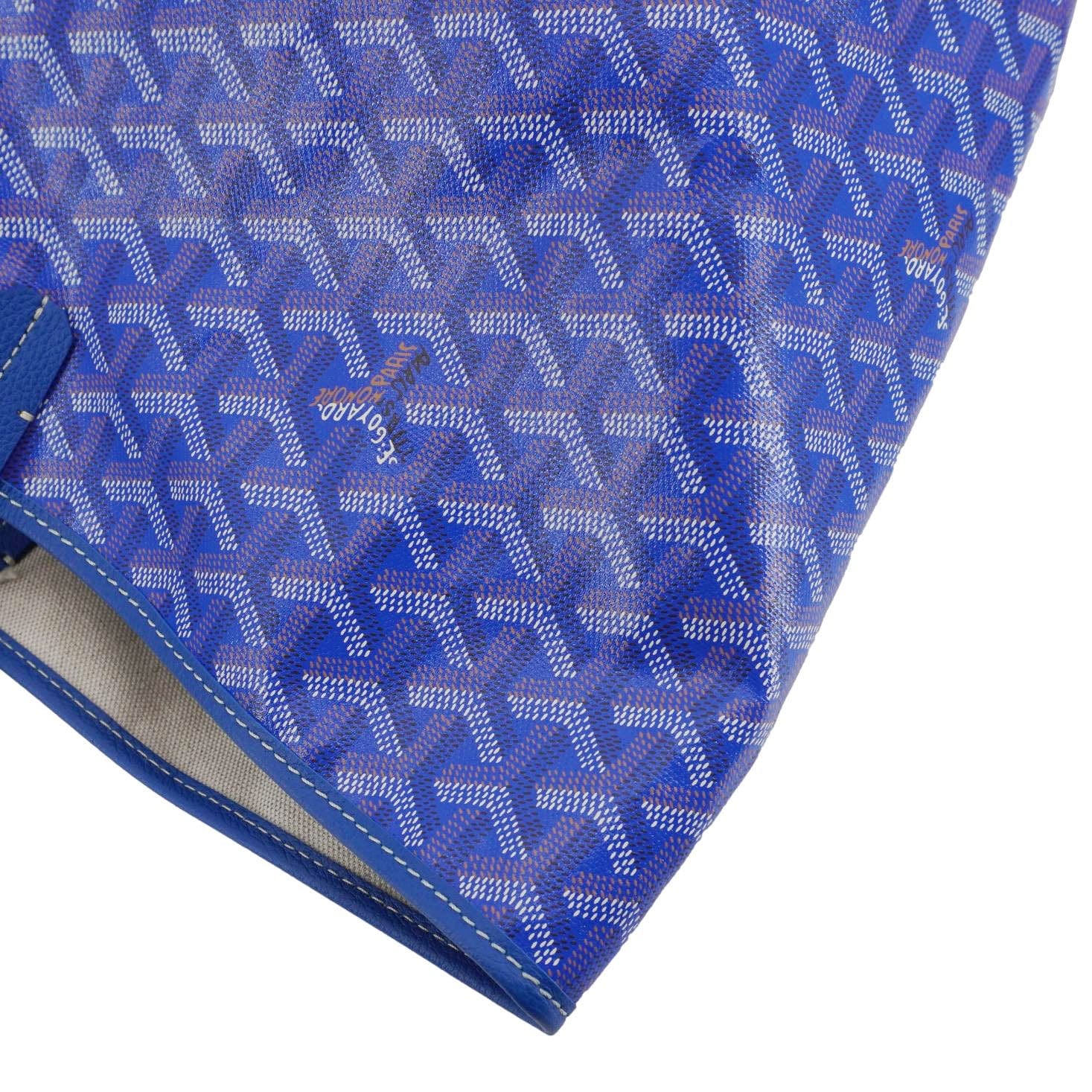 GOYARD Saint Louis PM Chevron Print Canvas Tote Bag Blue - Image 7
